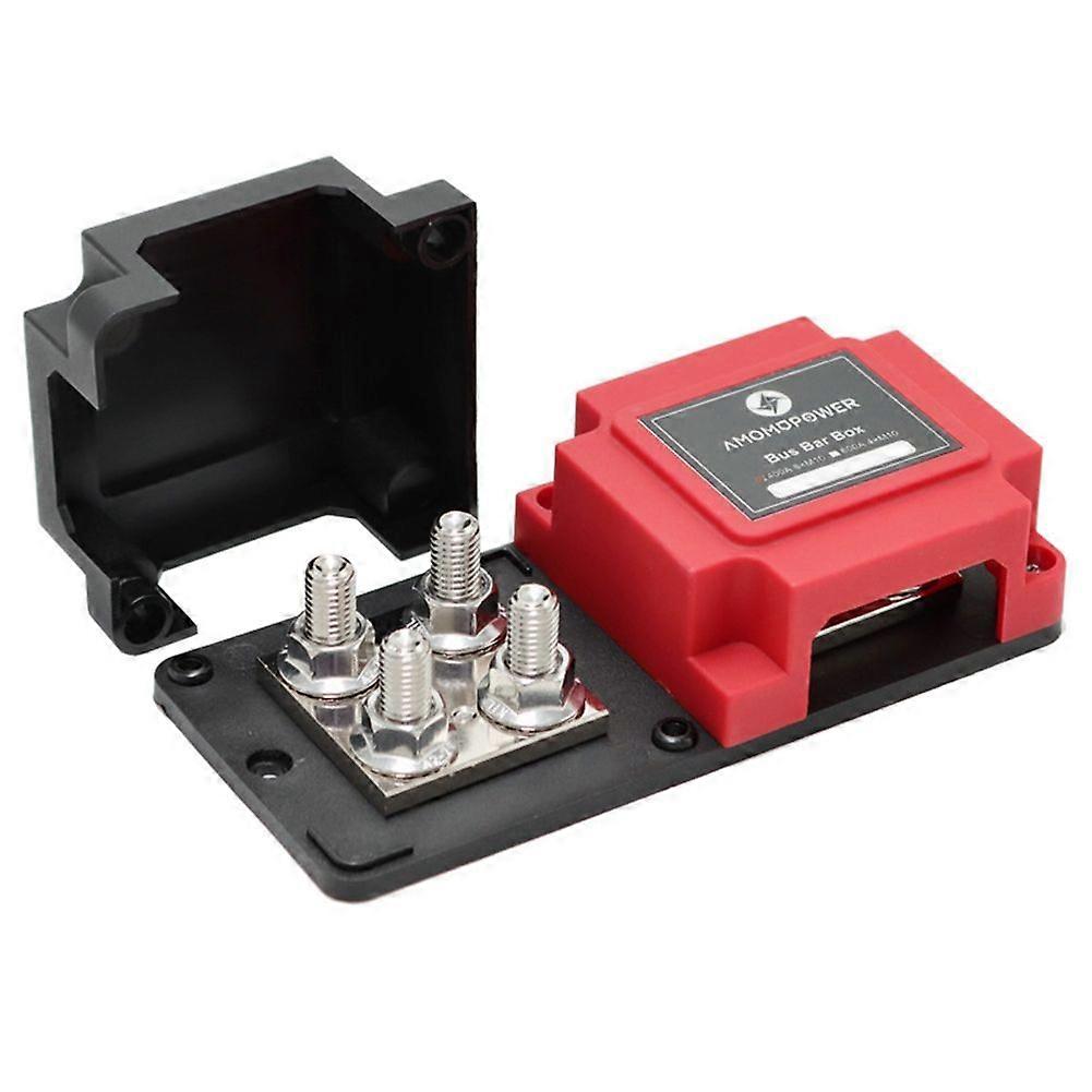 400A Bus Bar Box DC 48V with 8X 3/8 Inch Posts Power Distribution Block for Car RV Truck Solar Yach