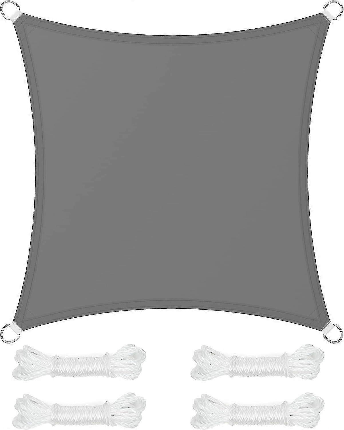 Shade Sail 3 x 3 m,  Polyester Ripstop, 93% UV Protection, Patio,  Rectangular, grey SZRH A-S