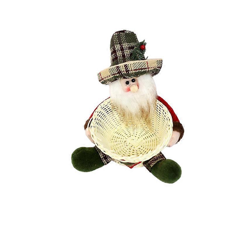 Desktop candy basket ornament, SDTGG009, made of fabric with a variety of Christmas elements to choose from