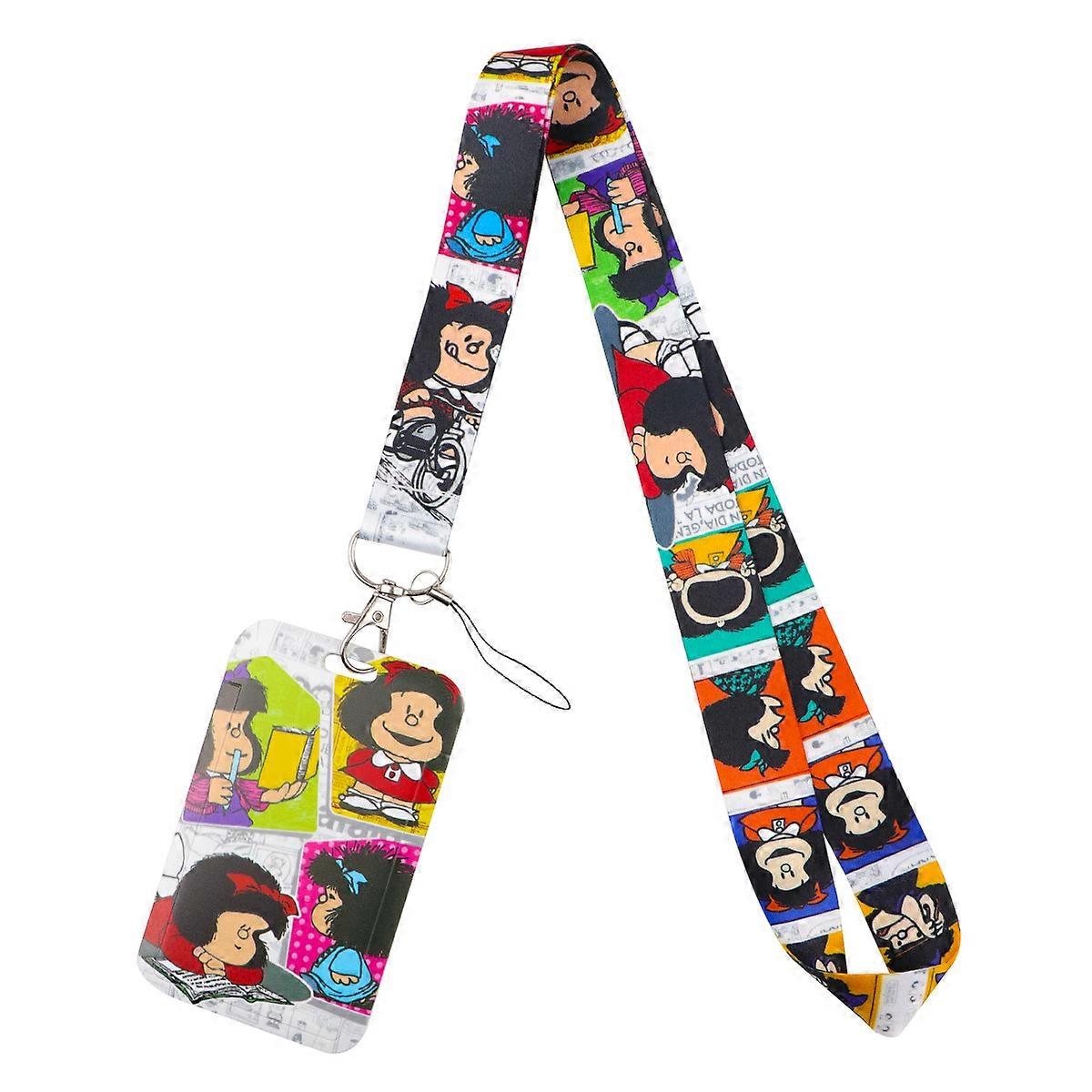 Cartoon Girl Credential Holder Cute Lanyards for Key Neck Strap For Card Badge Gym Keychain Keyring Accessories Gifts