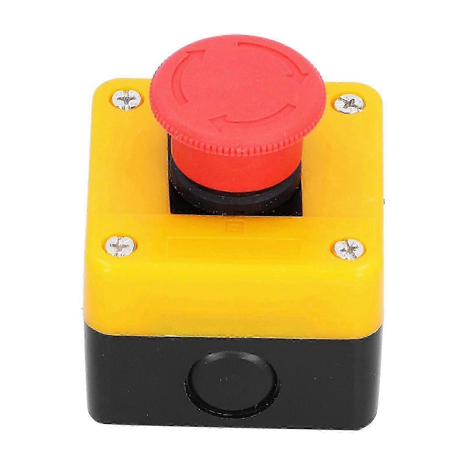 Waterproof Emergency Stop Button, 10A Red Mushroom Switch for UK Elevators and Machinery, 1NO/1NC