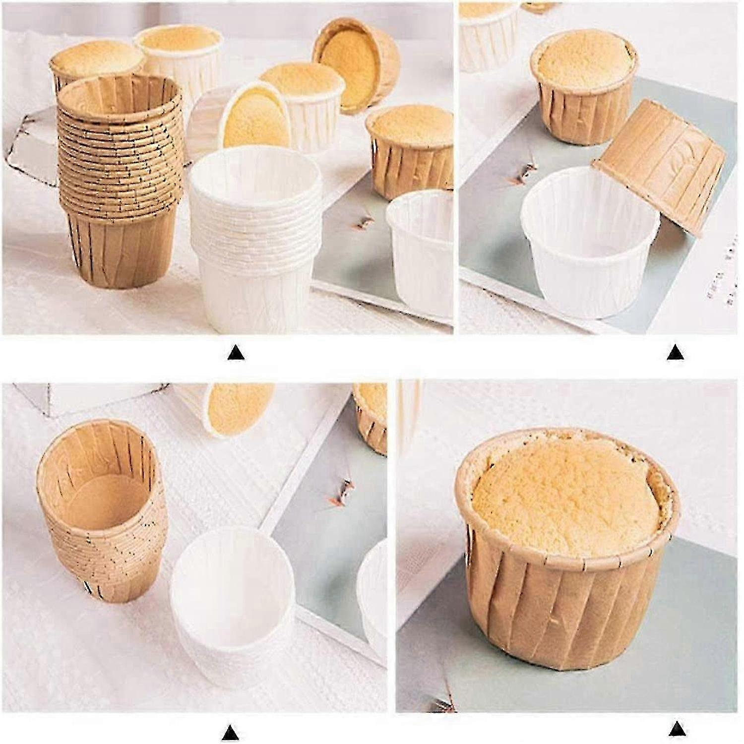 50 Pieces Disposable High Temperature Cake Rolling Cups Kitchen Baking Cups (Khaki)