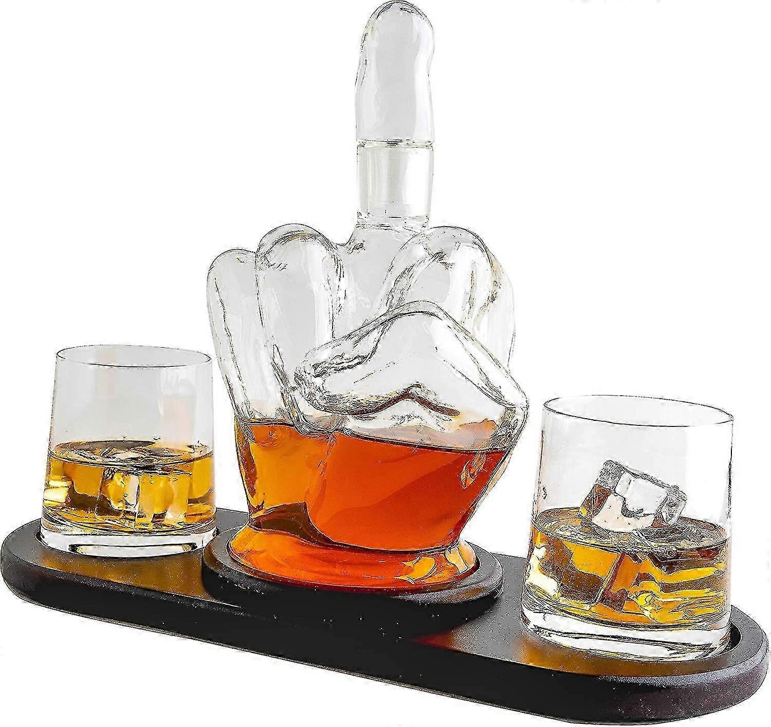 1L Mittelfinger Weinkaraffe Whiskey Dekanter Sets Whiskey Dekanter Set heiß