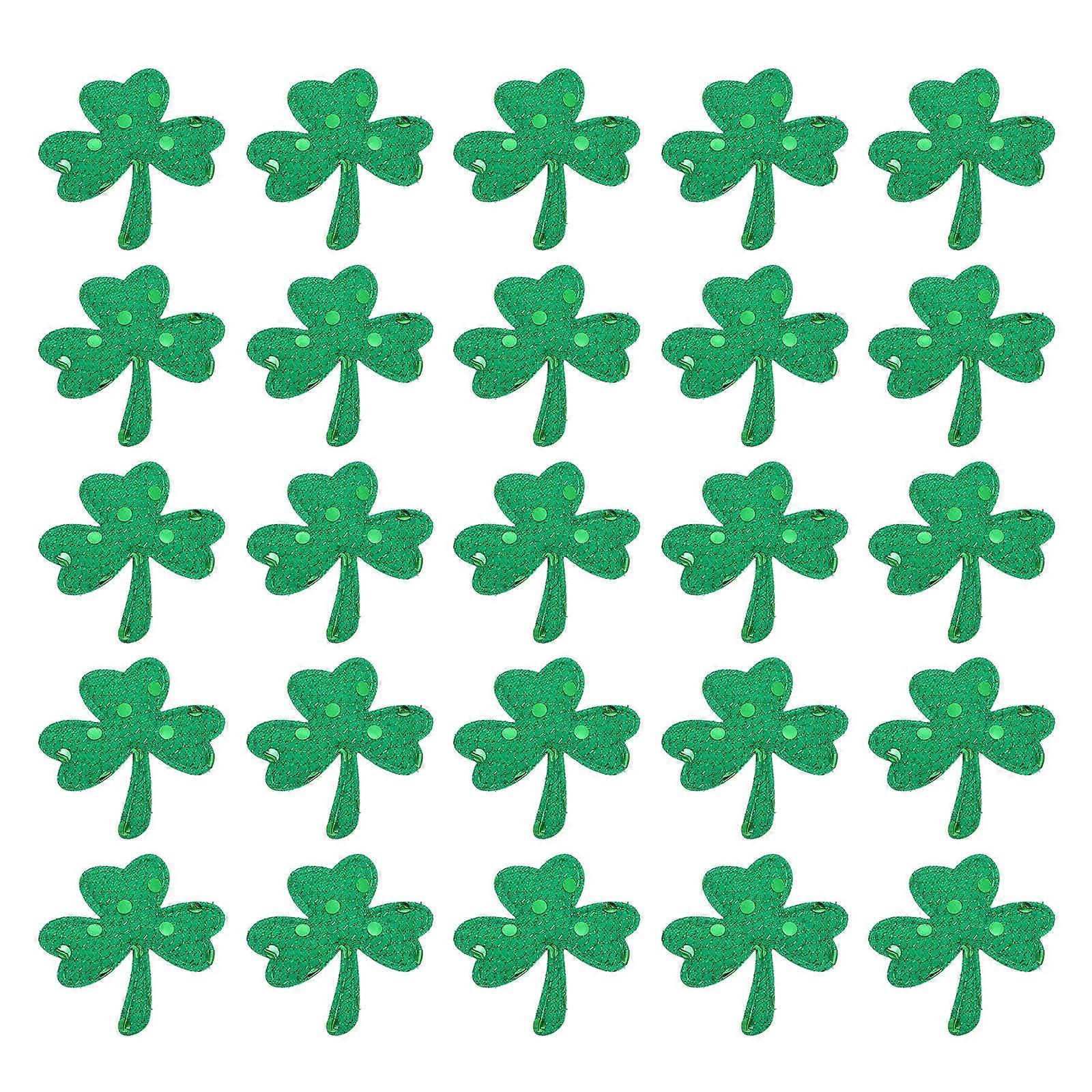 Green Clover Decor for Clothes Patches DIY Accessory 25Pcs Kit