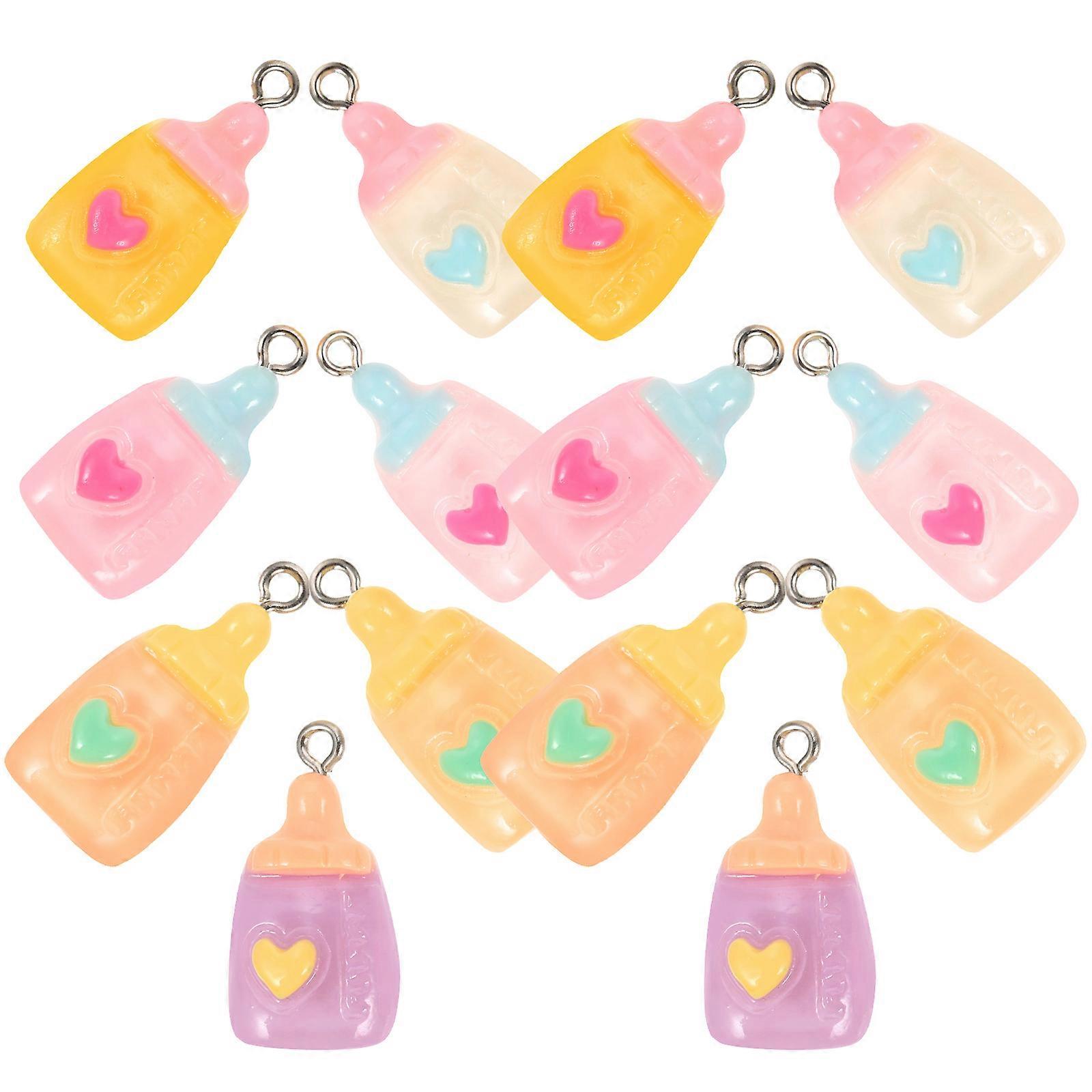 Assorted Color Resin Bottle Charms for Jewelry Making 20Pcs Pendant Charms