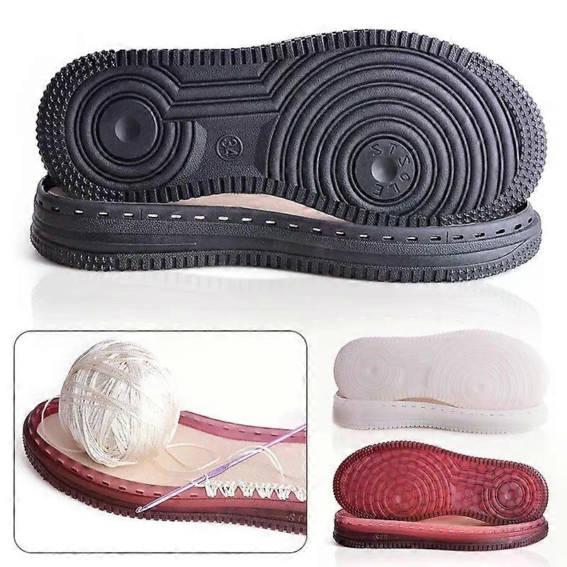 1 Pair Soft Rubber Soles Hand-woven Hook Line Soles Anti-slip Shoe Patch Durable Repair Replacement For Boot Shoes