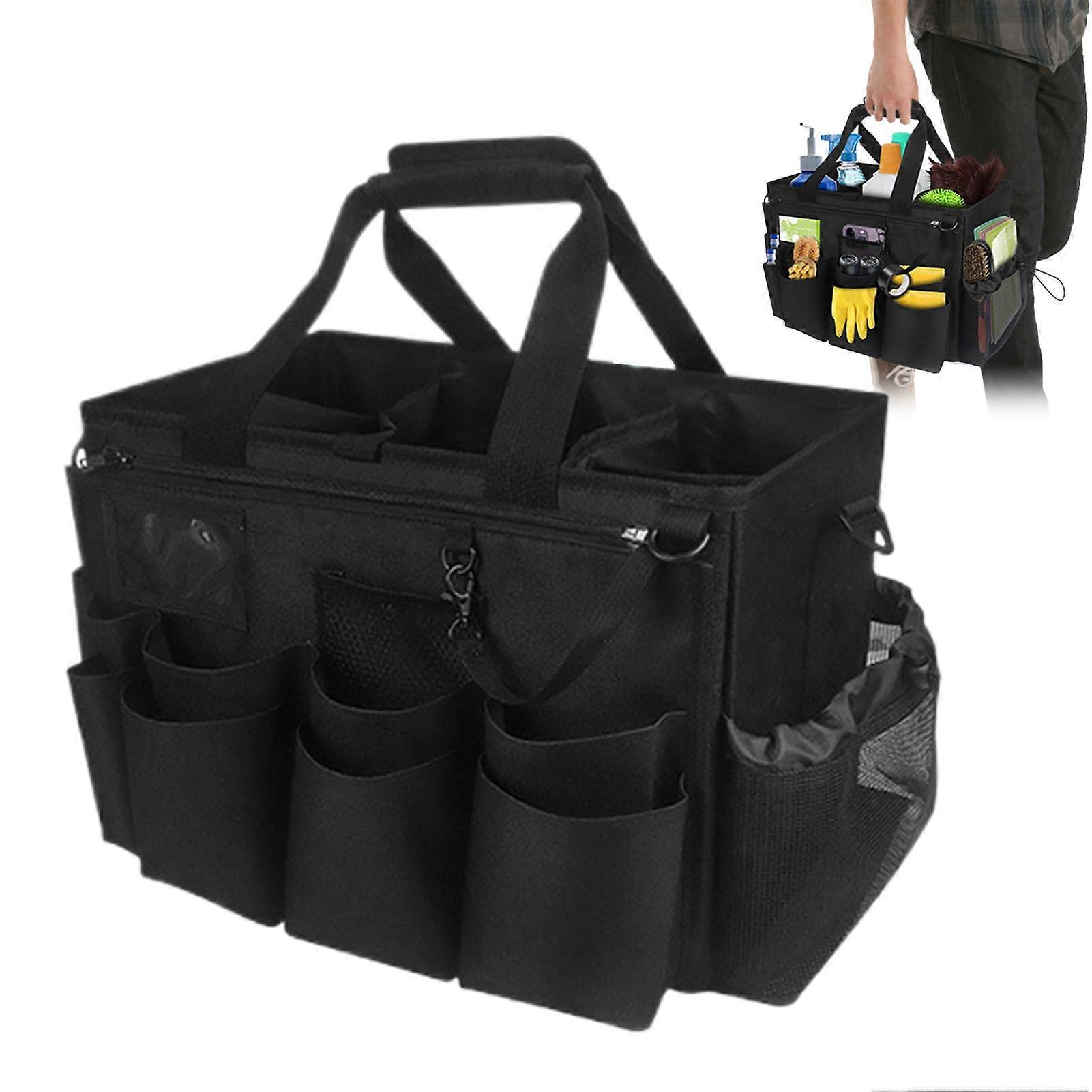 Cleaning Bags for Cleaners Organizer for Cleaning Tools Waterproof Mesh With Handle Shoulder Strap