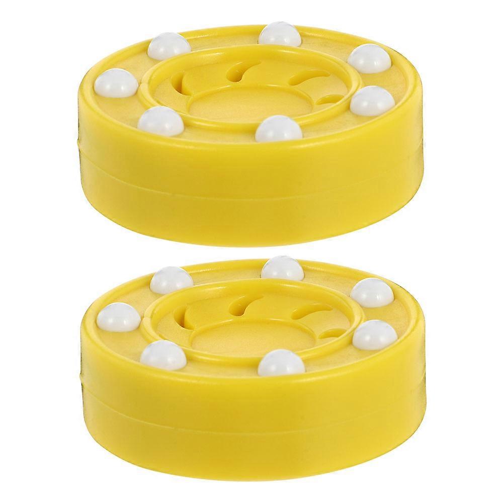 Reusable Ice Hockey Puck Plastic Puck for Training Use 4Pcs Yellow