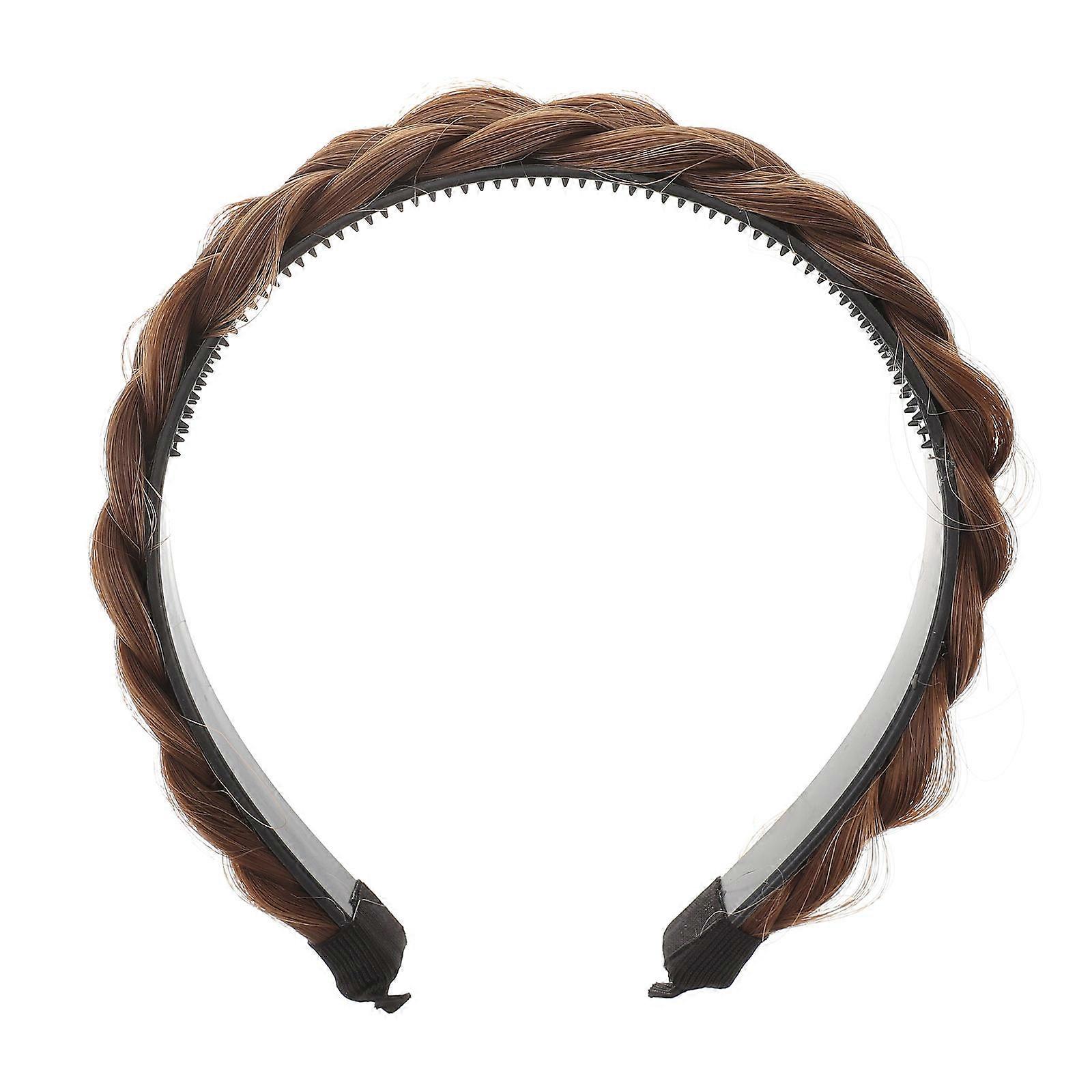 Wig Headband Braid Headband for Hair Decoration 2Pcs Women Braided Headdress