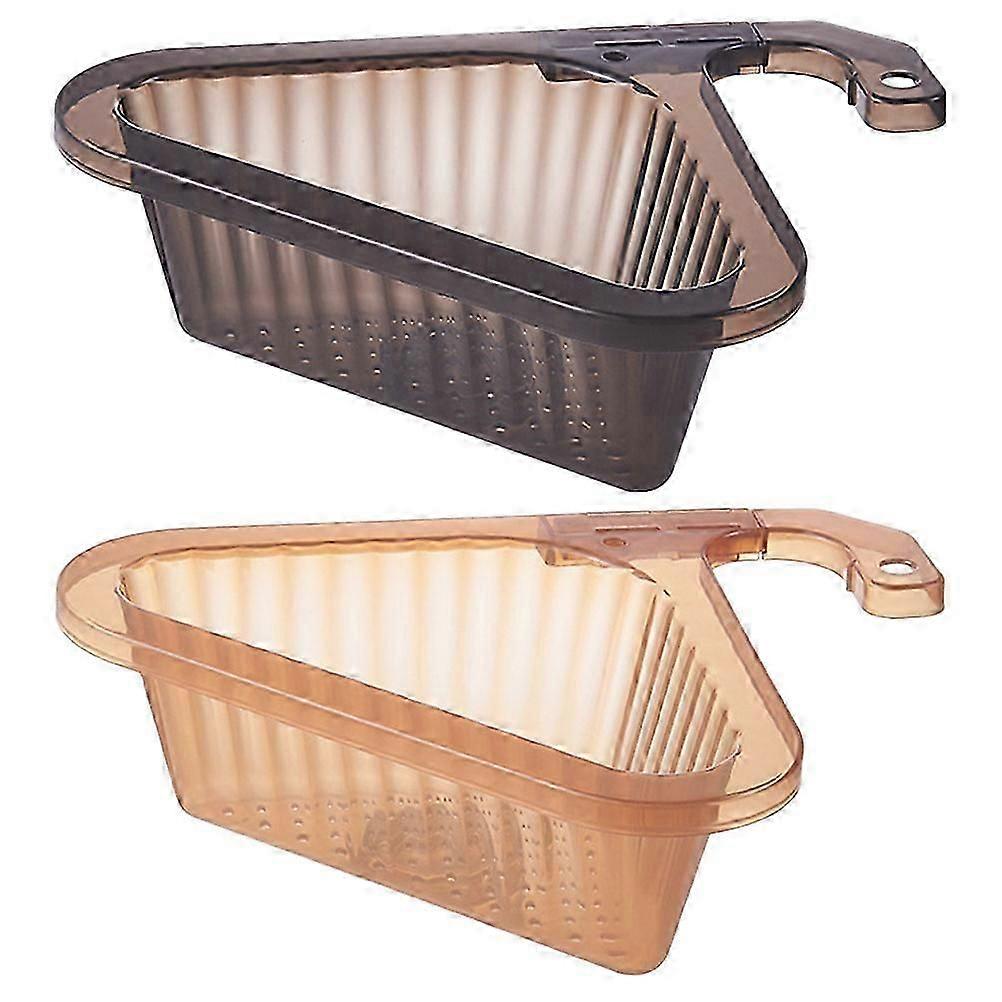 2pcs Sink Drain Basket Sink Triangle Commodity Shelf Sink Strainer Corner Basket