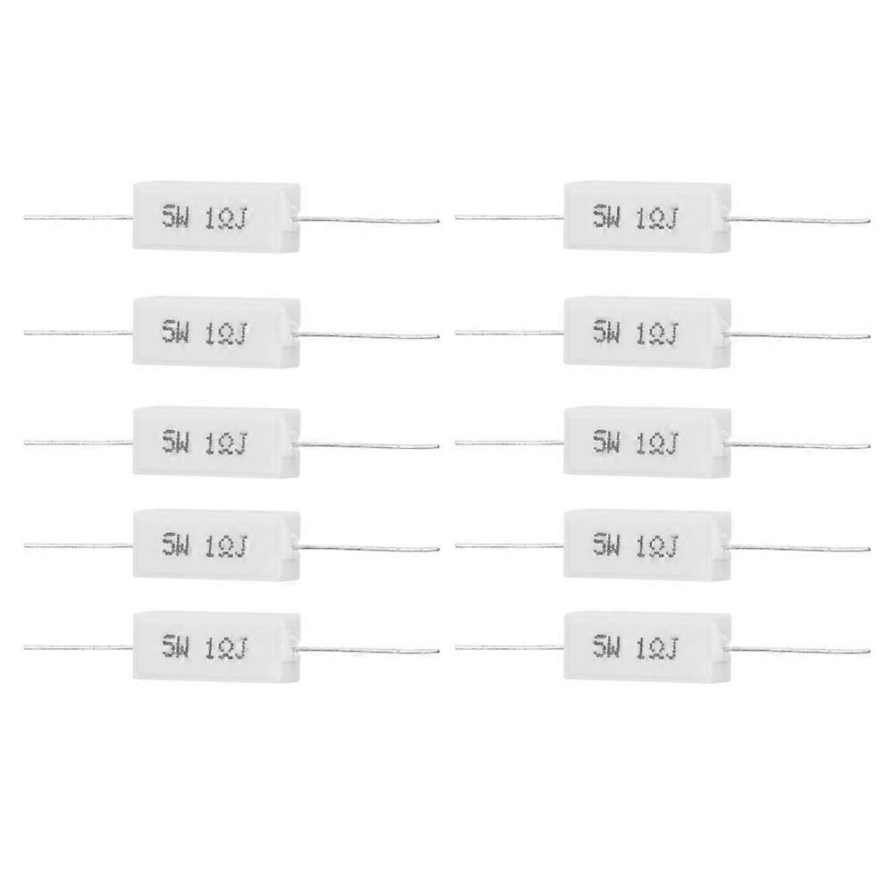 10Pcs Cement Resistor Power Resistance 5% Insulated Electronic Components 5W(1R)