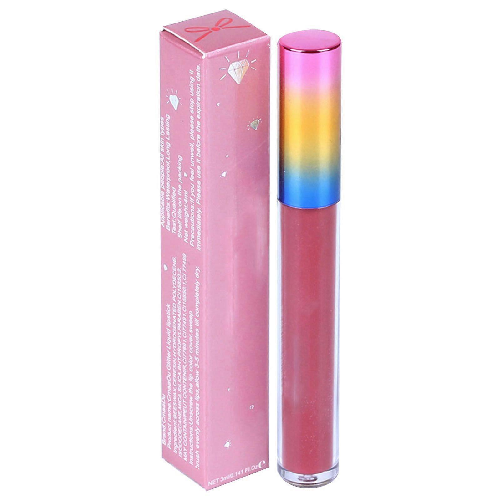 Glitter Liquid Lipstick Waterproof Sweat Resistant Anti Fading Delicate Texture Shining Lip Gloss 2