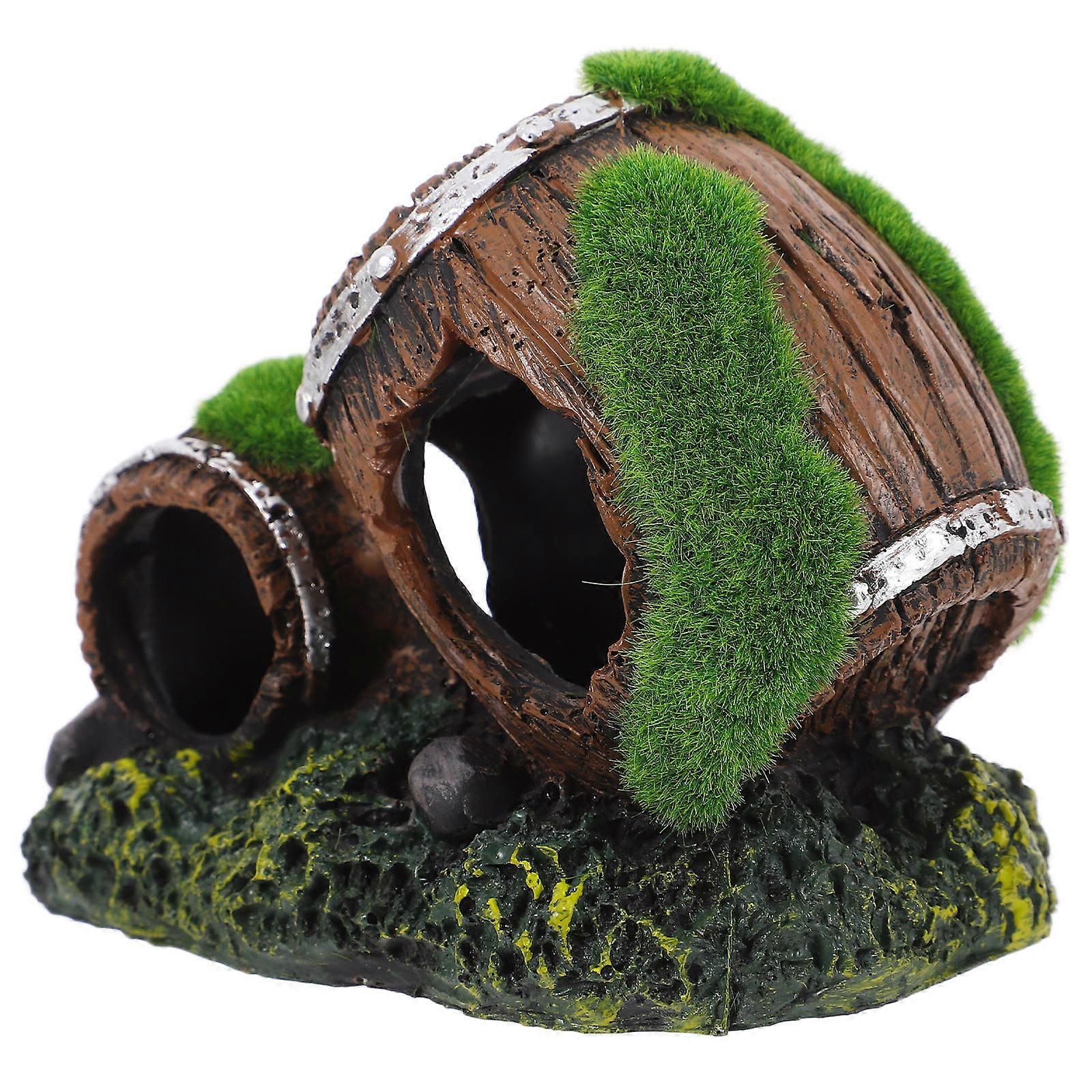 Aquarium Decorations Resin Broken Barrel Creating Fish Hideout