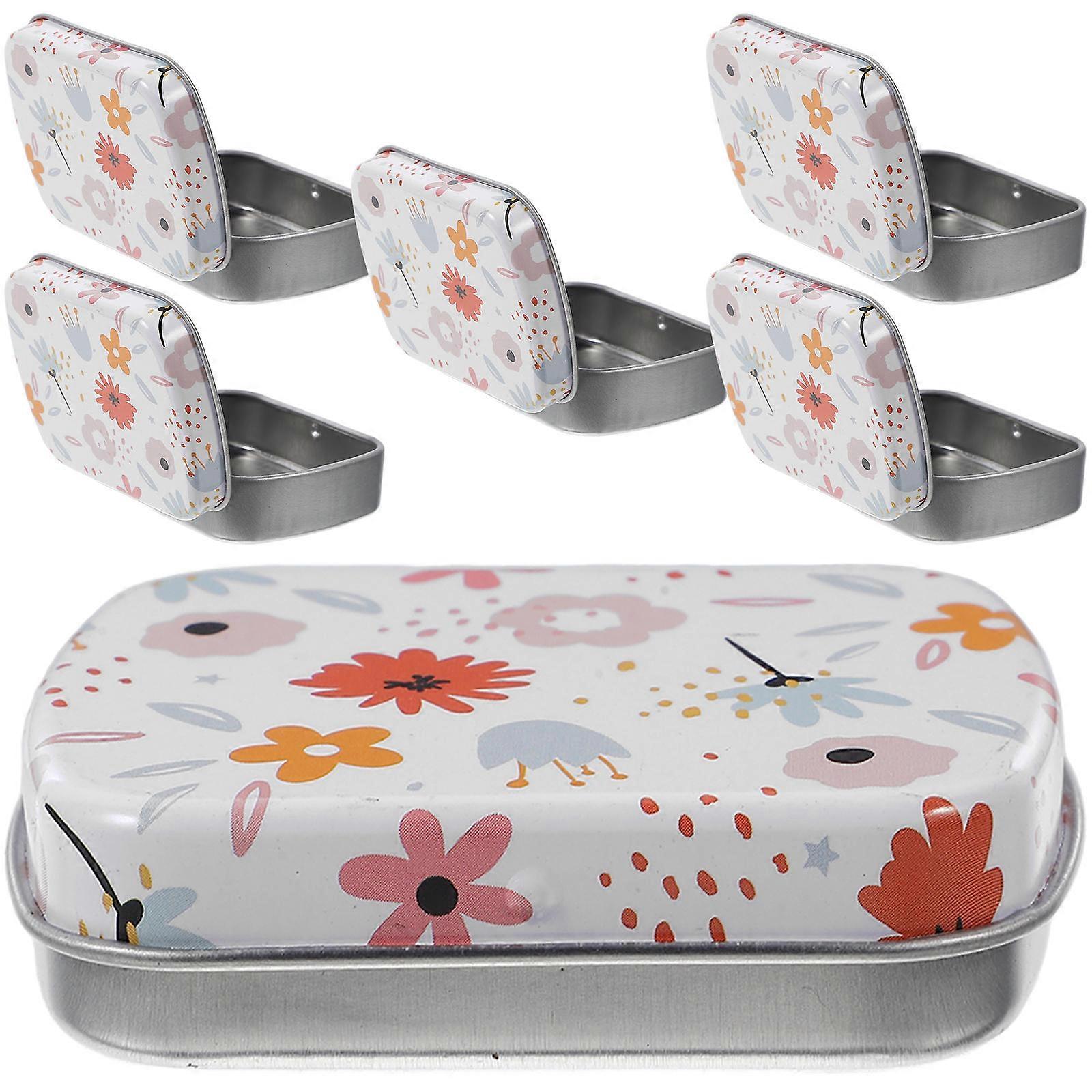 Flower Pattern Tinplate Box Jewelry Organizer for Storage 30Pcs Boxes