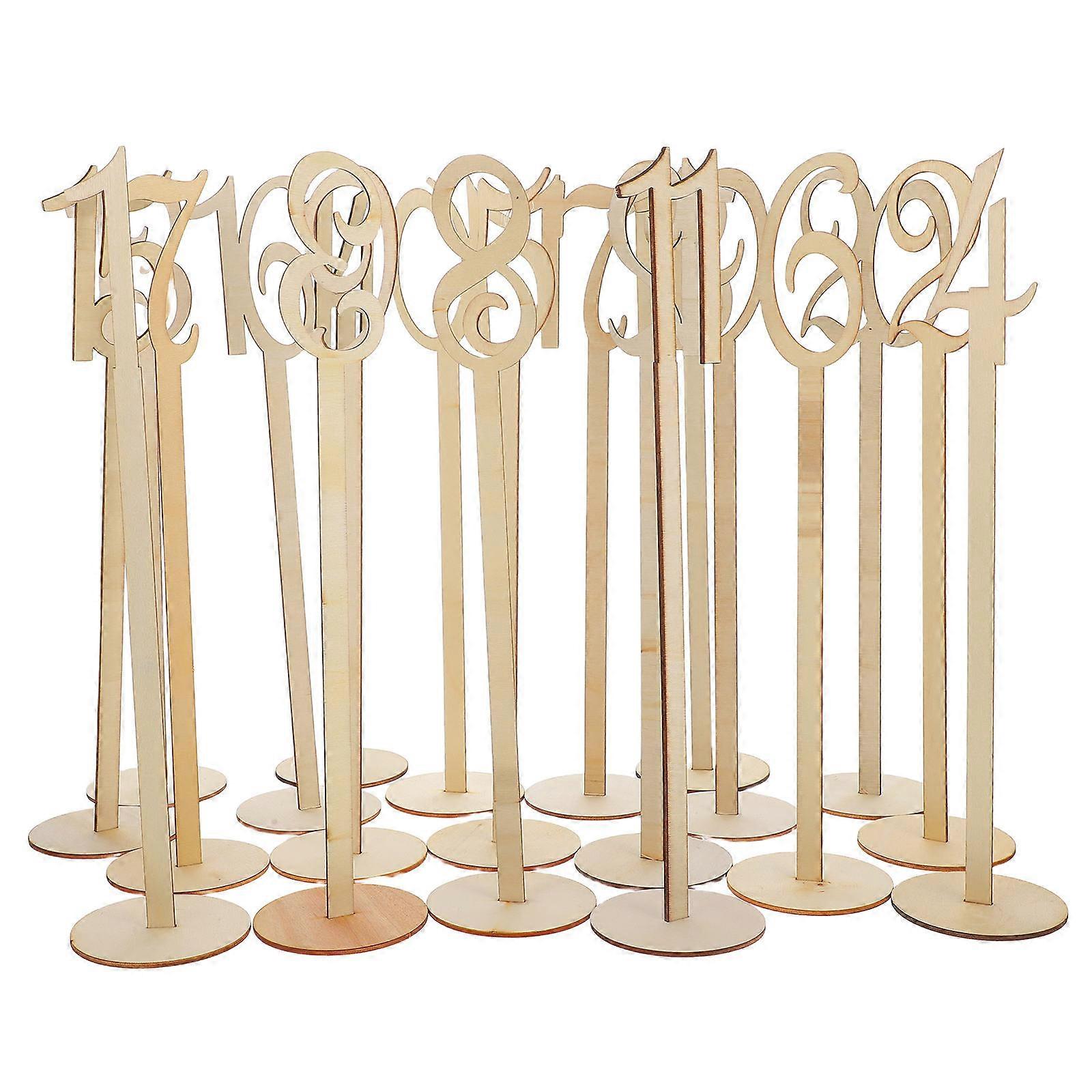 Khaki Wooden Table Numbers for Event Organization 60Pcs Set