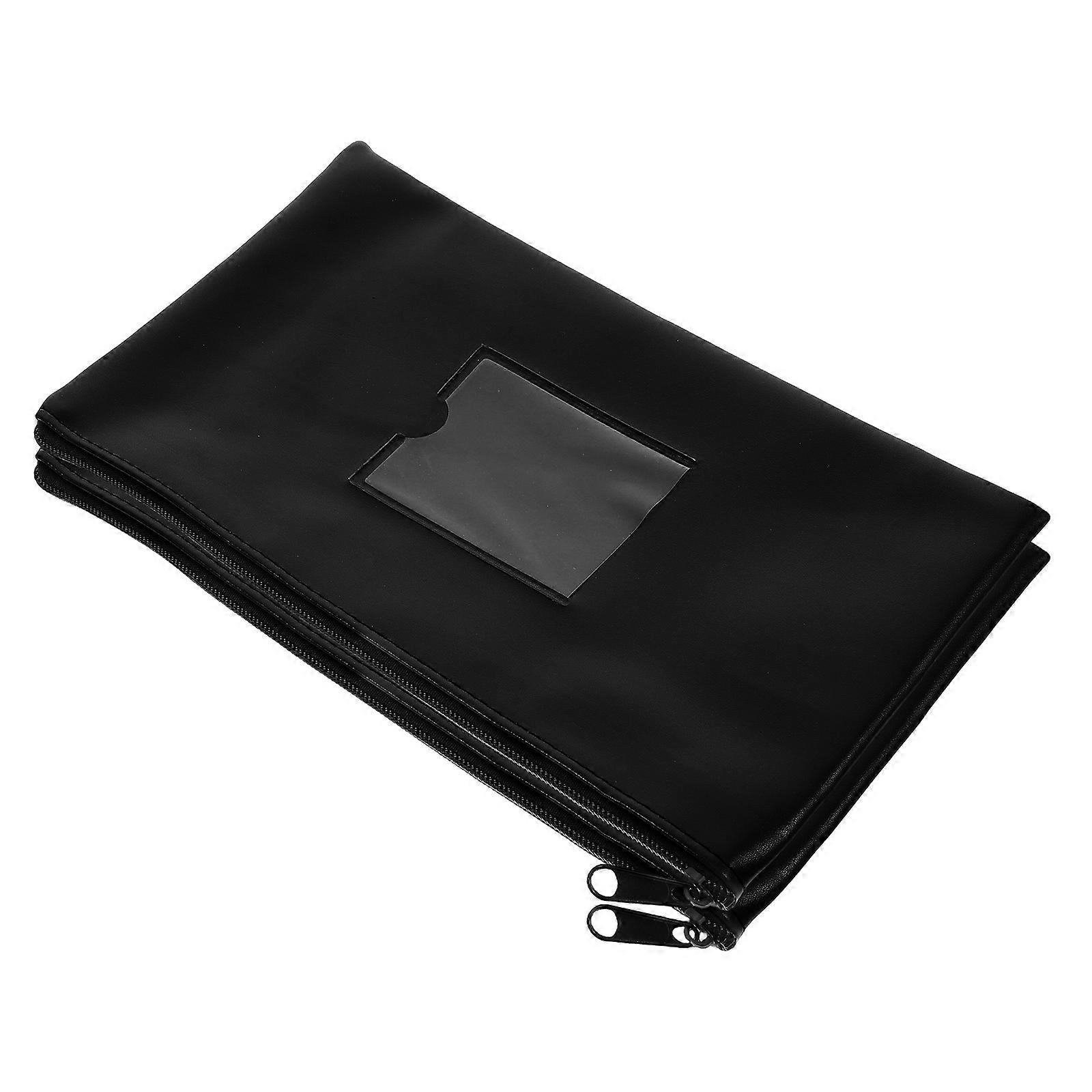 Black Fake Money Deposit Bag for Storage 6Pcs with Zipper Closure