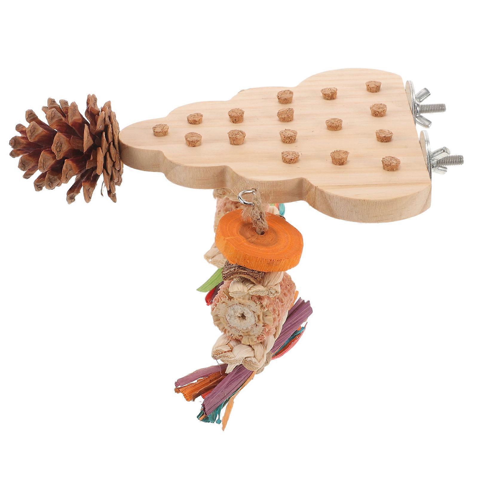 Parrot Foraging Stand Bird Perch Grinding Assorted Color Small Birds Teeth Grinding 1Set