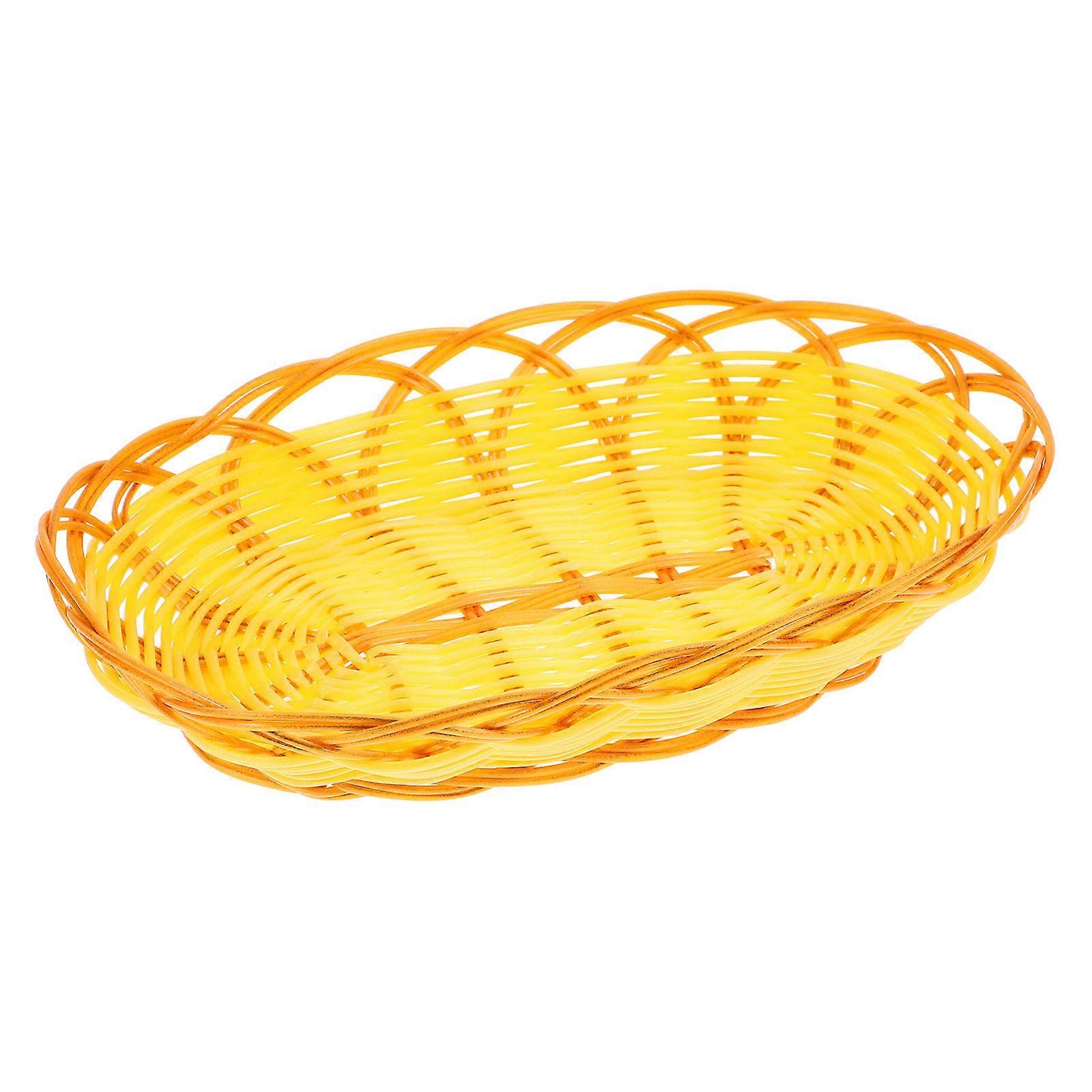 Imitation Rattan Storage Basket for Storage Use Single Piece Khaki