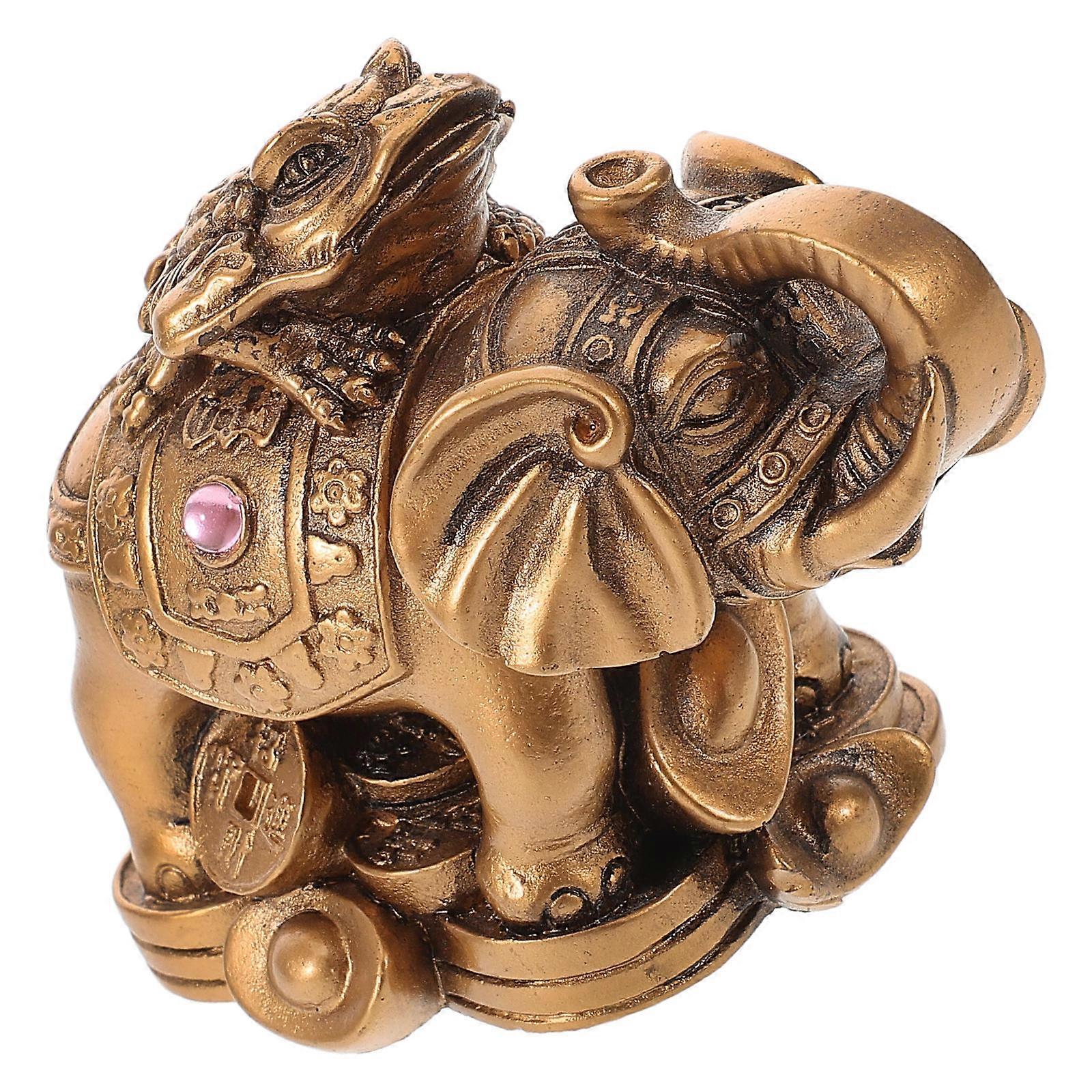Abstract Resin Elephant Figurine for Decoration 3Pcs Small Home Sculpture