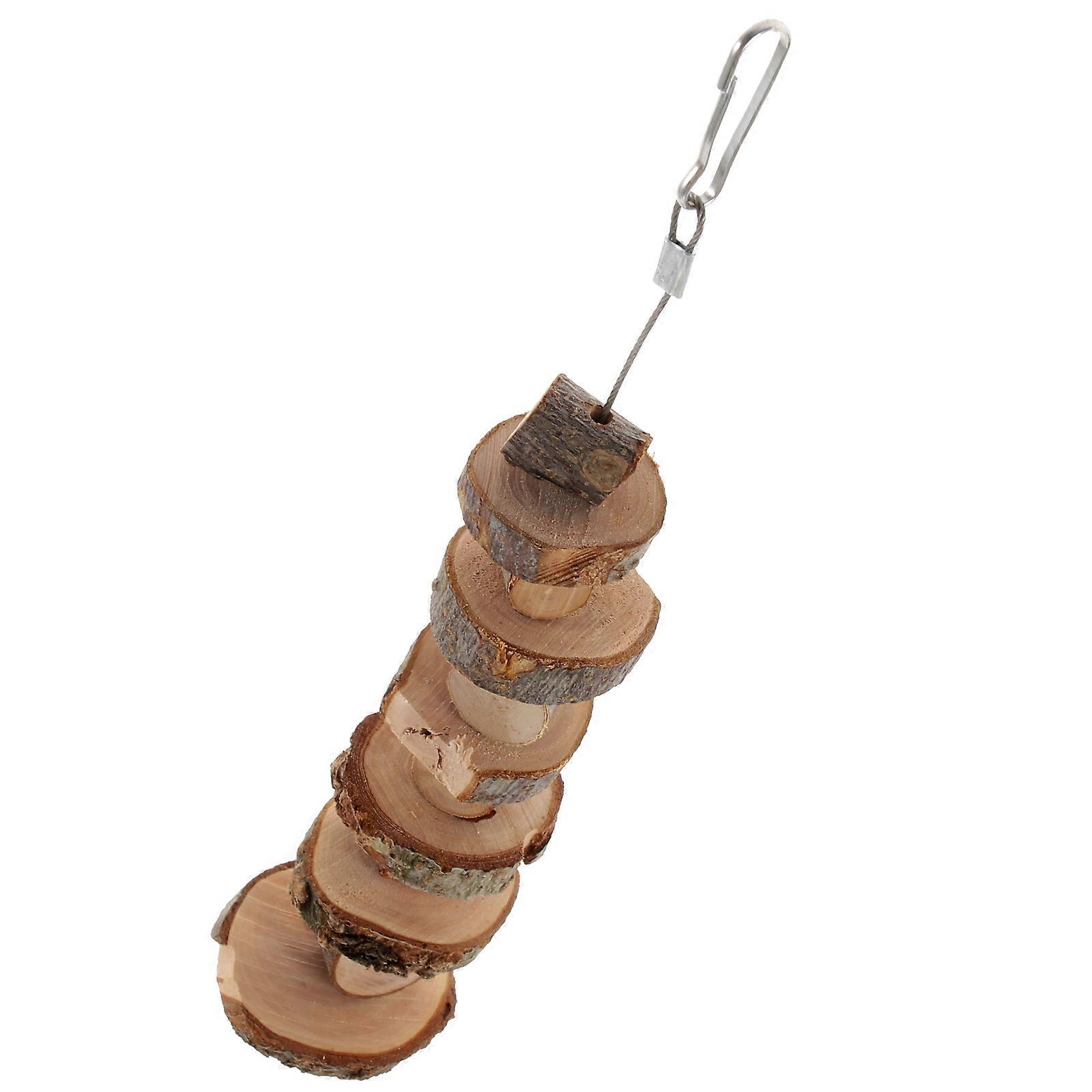 Hamster Chew Toy Wood Hanging Slice for Teeth Grinding 3Pcs Set