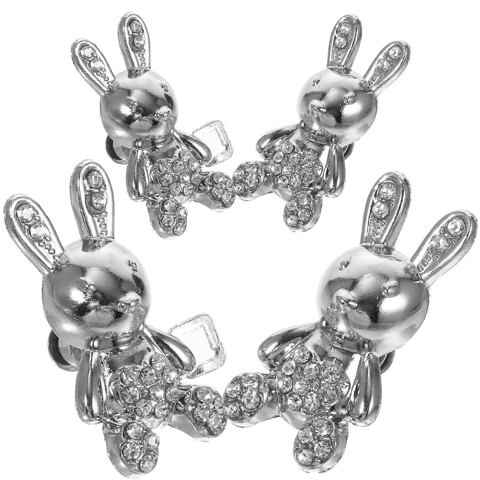 Tightening Pants Buttons 4 Pairs For Fitness Enthusiasts Daily Wear Slot Design Sturdy Silver Alloy