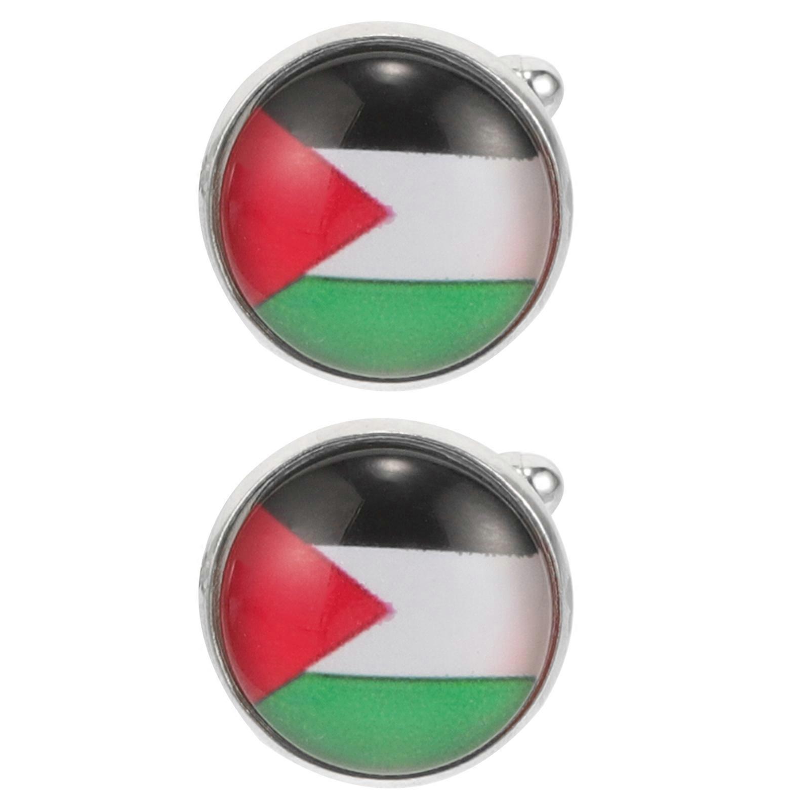Men's Palestine Flag Cufflinks 4 Pairs For Formal Events Distinctive Style Durable Craftsmanship Multi Color Suit Accessory 4Set