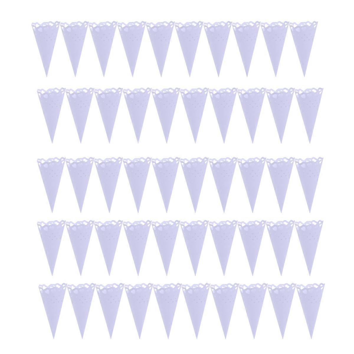 Lace Wrapping Paper Cone for Decoration White Heart Pattern 150Pcs