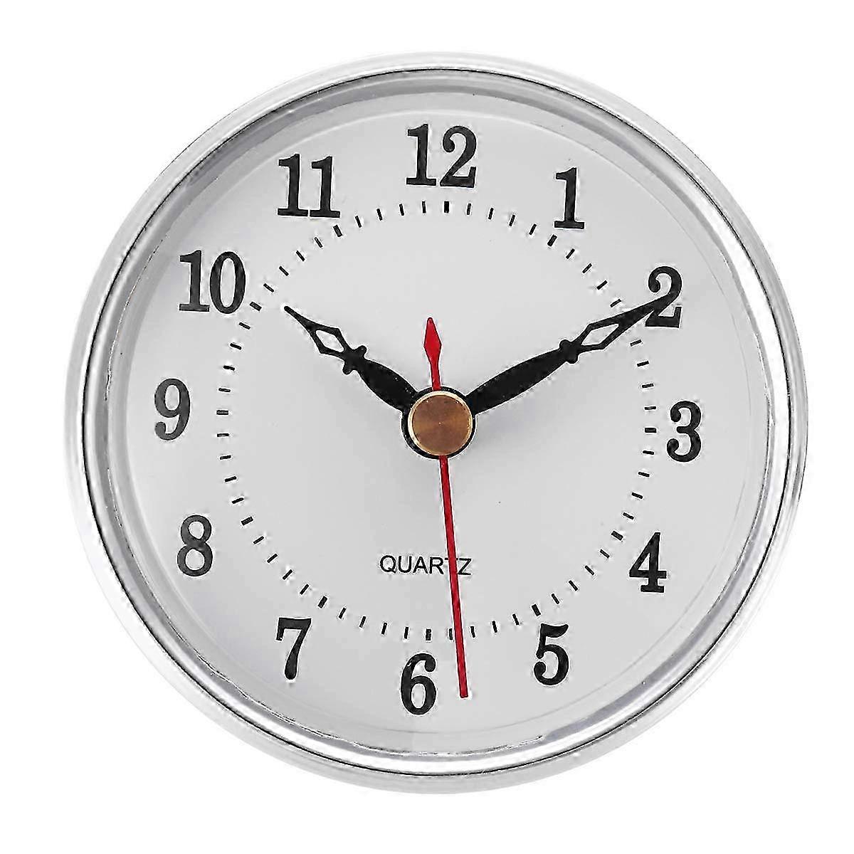 Clock insert 80 mm (3 1/8 in) Arabic numerals Quartz movement clock fits round silver rim CK090SL 2025