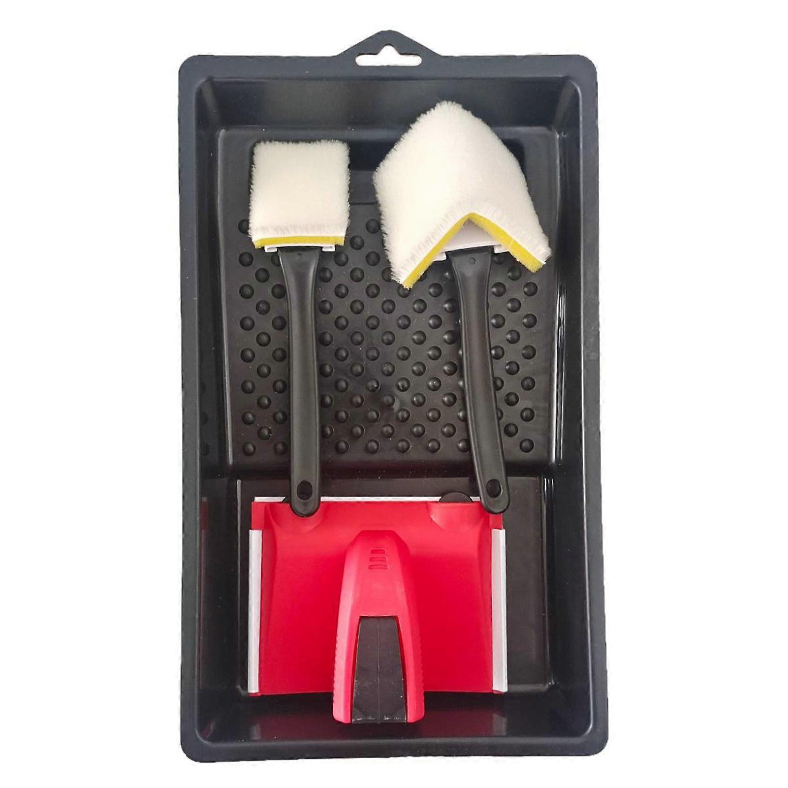 Paint Brush With Handle For Precise Painting Easy Handle Comfortable Grip Corner Trimmer 2 Brushes