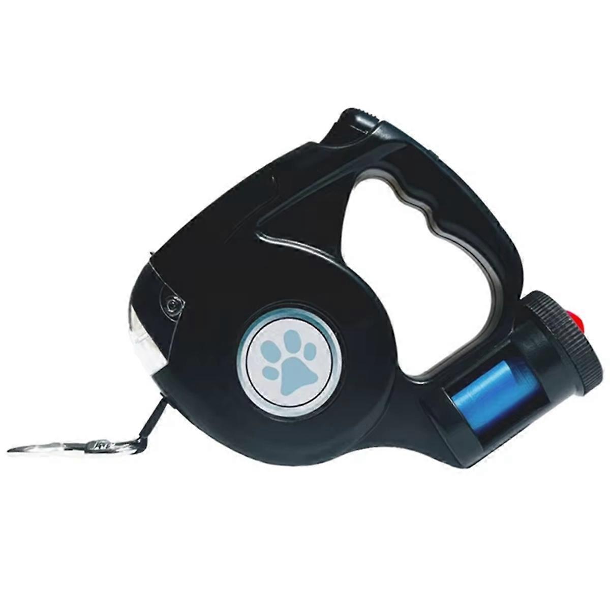 Pet Leash 4.5M Multifunctional LED Flashlight Extendable Black