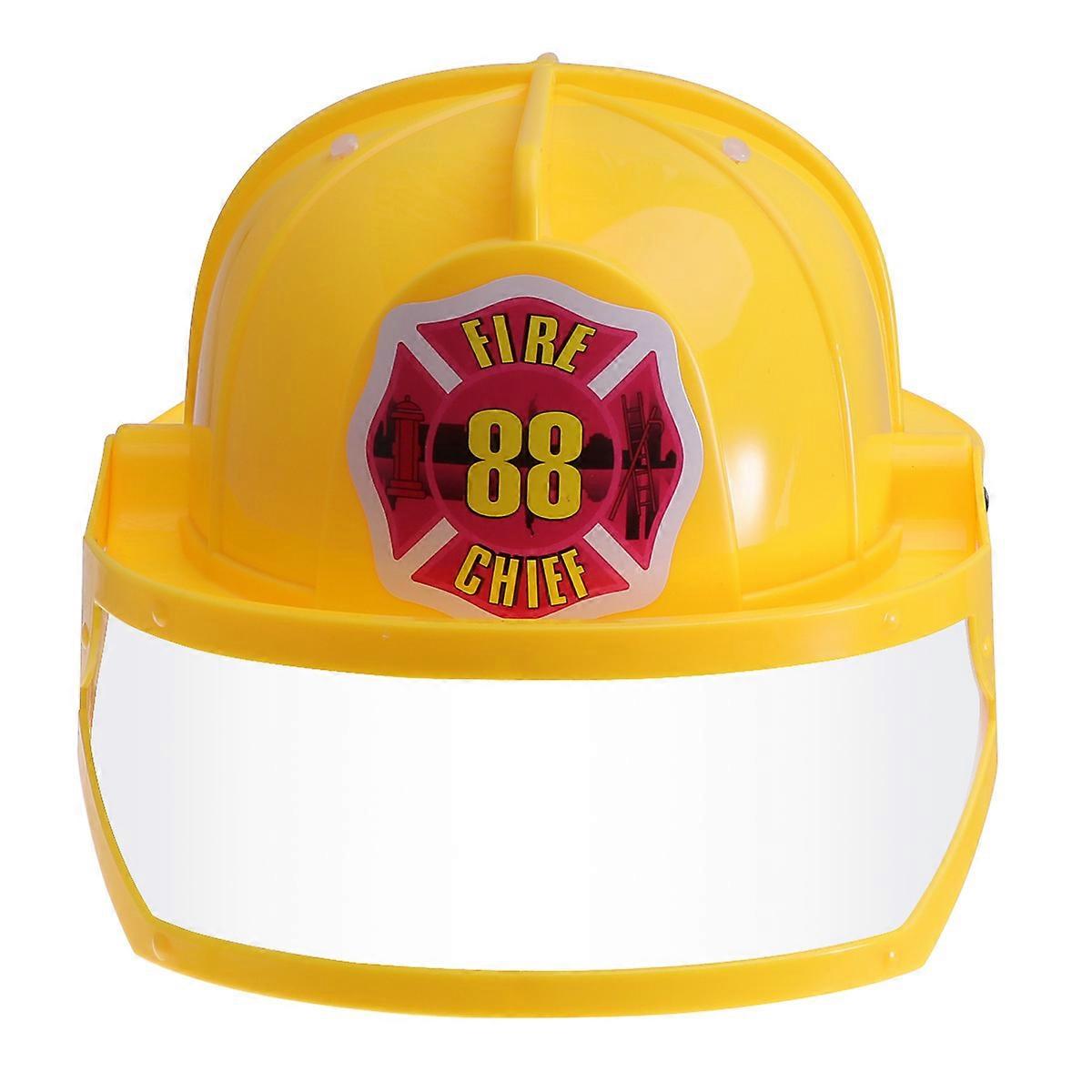 Construction Toy Plastic Safety Fire Hat for Kids Playing Yellow