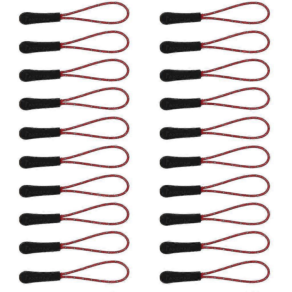 20 Pieces Outdoor Reflective Zipper Pull Cord Puller Fastener Zip Slider