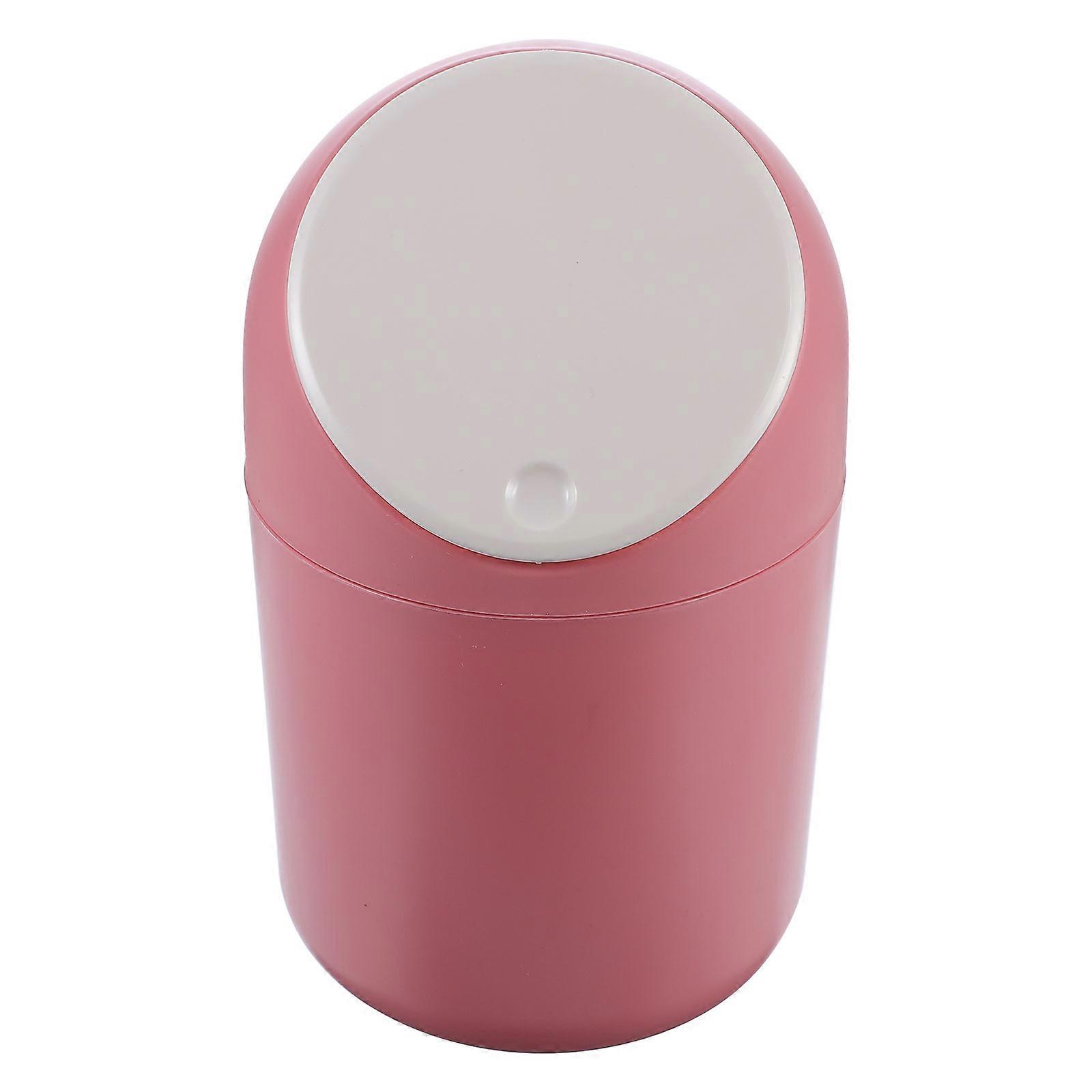 Mini Garbage Bin Pink Desktop Trash Can for Storage Use 1Pcs