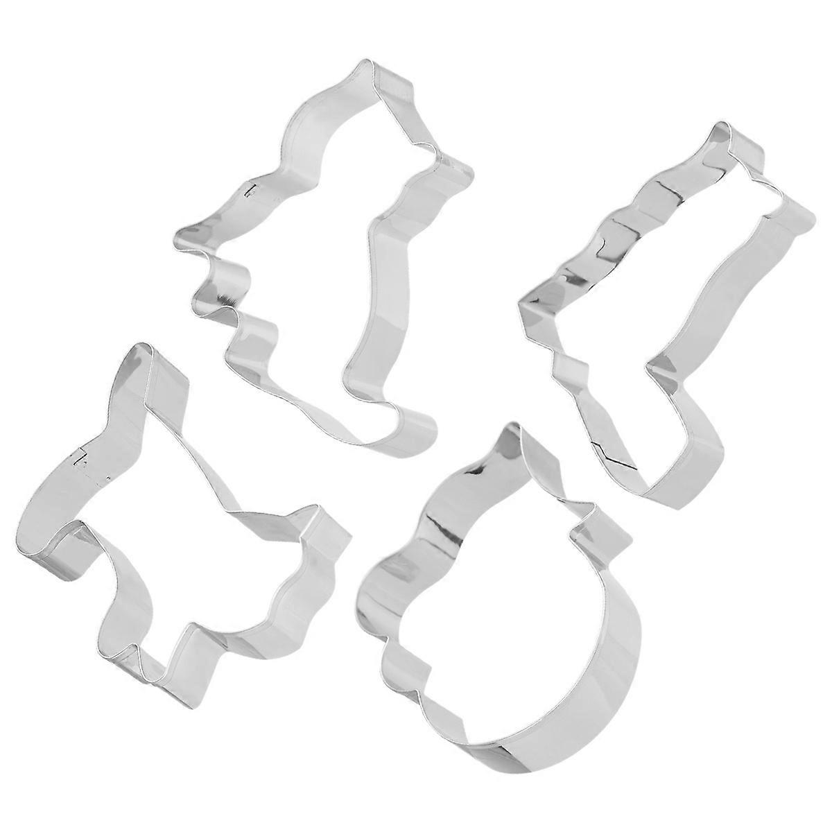 Biscuit Baking Mold Cookie Stamp for Kitchen Use Stainless Steel 8Pcs