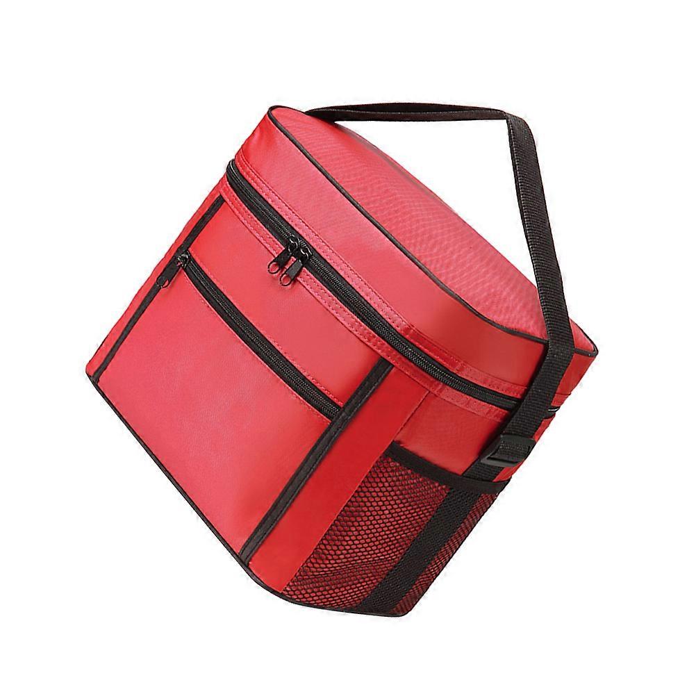 Red Lunch Tote Bag for Picnic with 2Pcs Insulation Bags