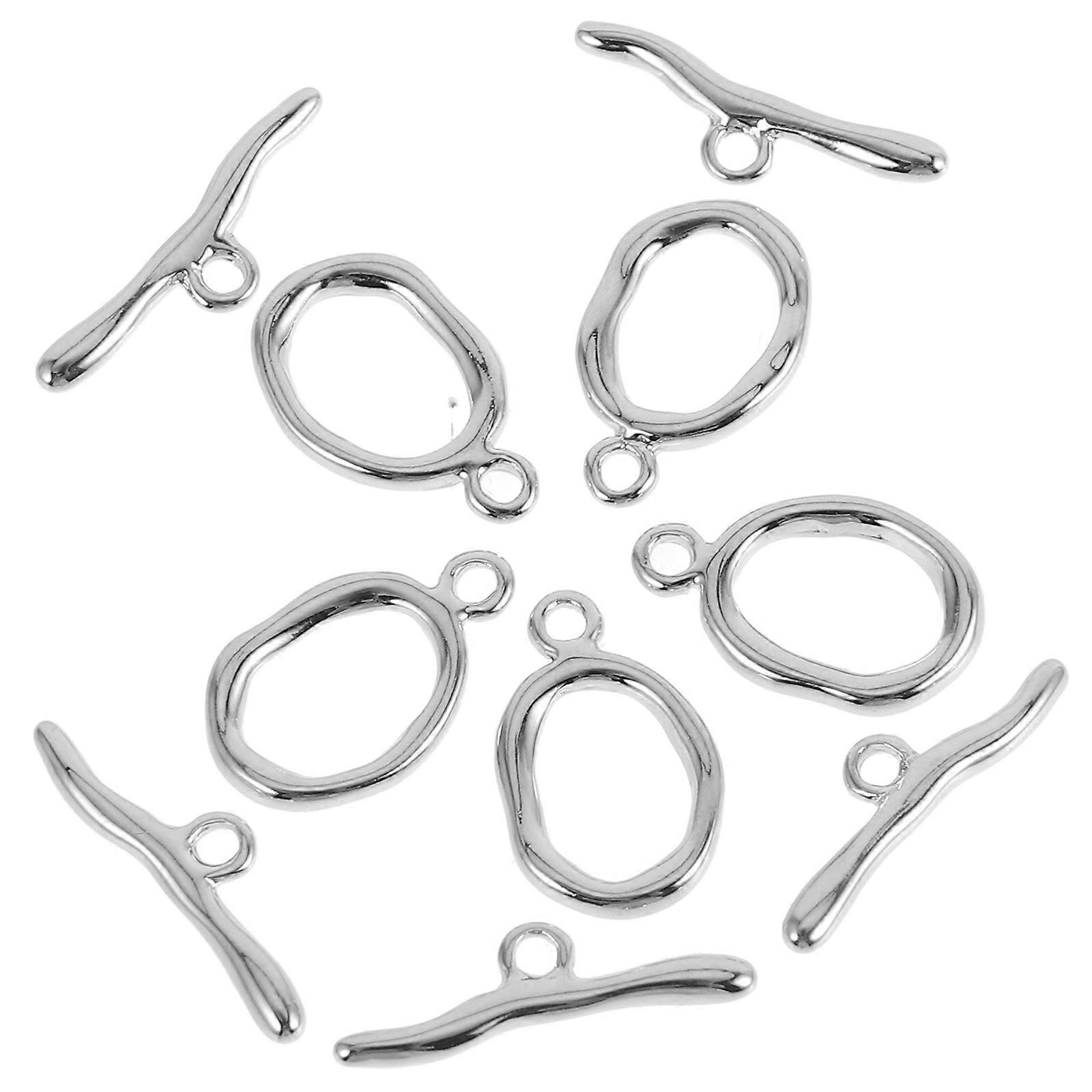 Toggle Connector Copper Buckles for Jewelry Making 10Sets Silver
