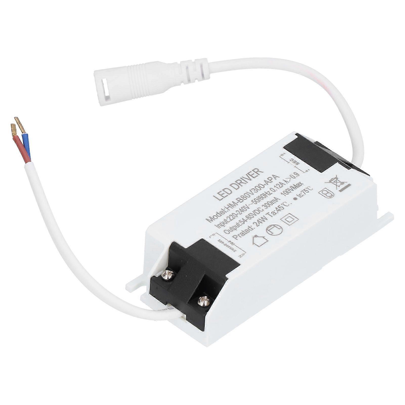 24W LED Driver Transformer with Cable Constant Current 300mA Input AC220240V Output DC5485V