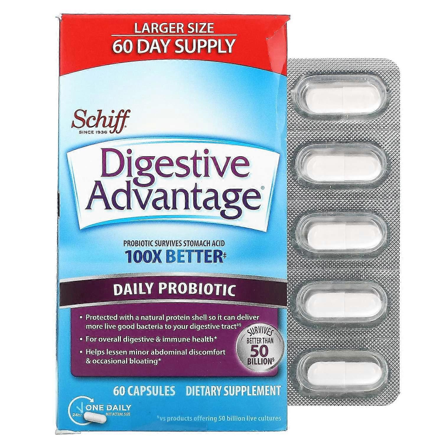 Schiff, Digestive Advantage, Daily Probiotic, 60 Capsules