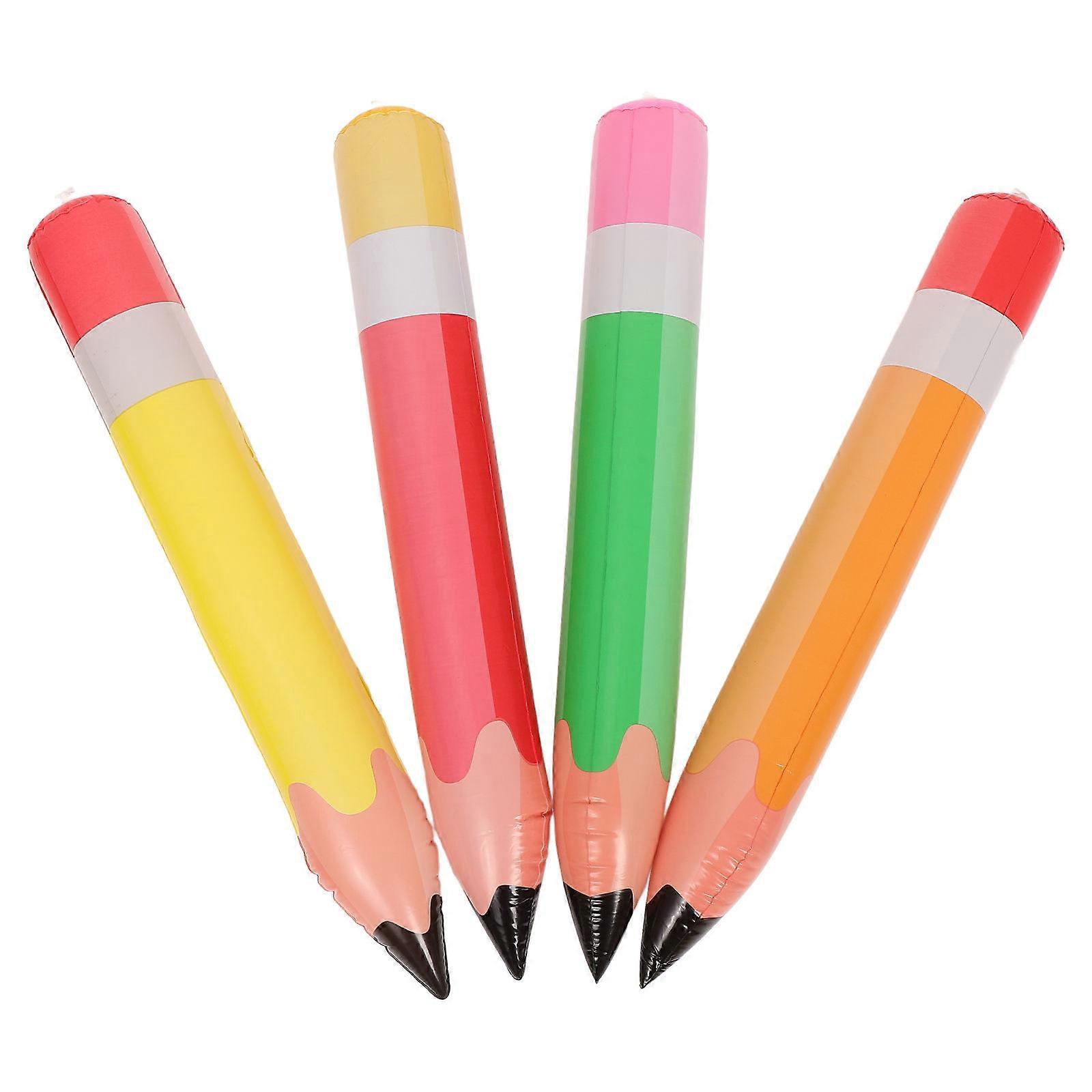 Globo de lápiz inflable, lápiz inflable para fiesta de cumpleaños, 4 unidades