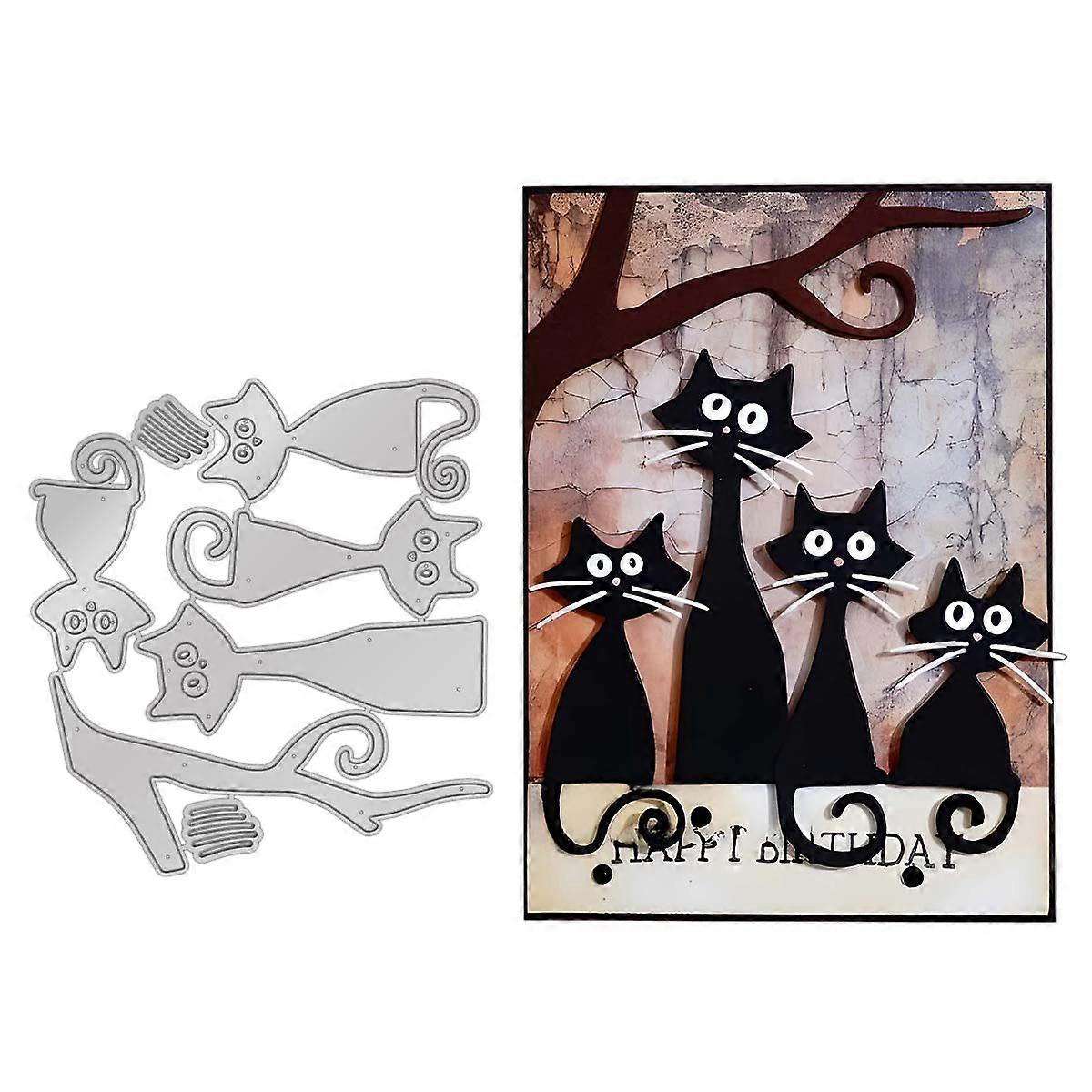 1PC Cats and Branch Metal Cutting Dies Die-cut Crafts Stencil Tool for DlY Handmade Scrapbook Cards