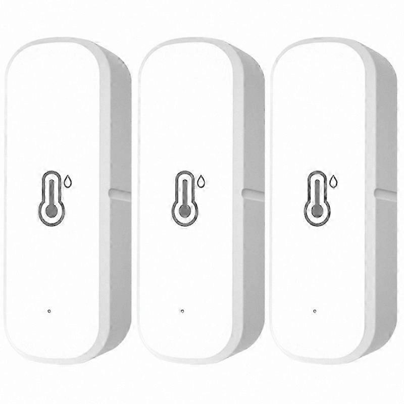 3-Pack Smart Temperature Humidity Sensors with WiFi/Zigbee Compatibility for Home Automation