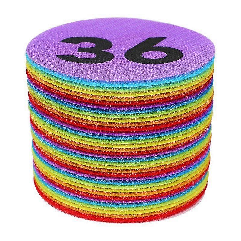 Markers with Numbers 1-36,Floor Circles Dots Rug Mats, 4 Inch 36 Pack