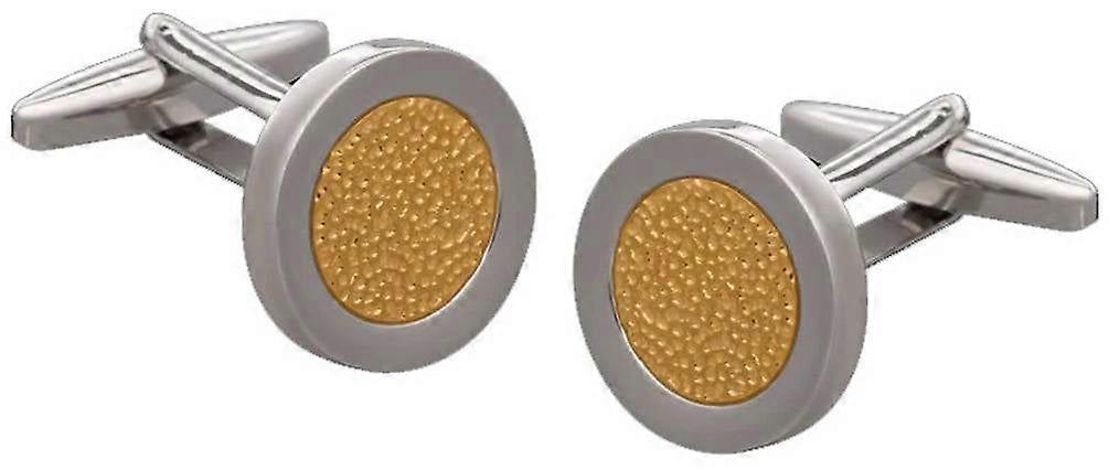 David Van Hagen Hammered Metal Cufflinks - Silver/Gold