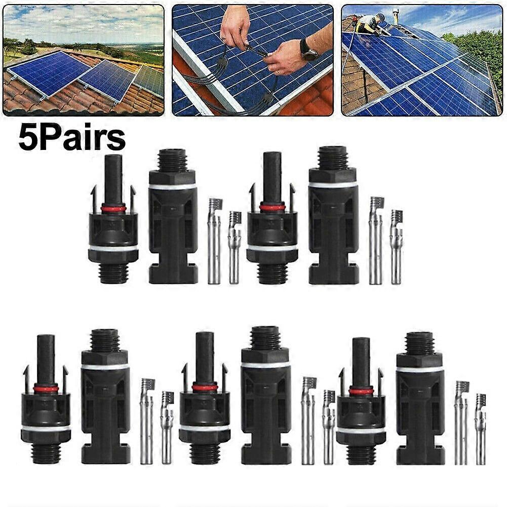 5Pairs Solar Panel Plug Connector Plug Socket Coupling Power Distributor Adapter