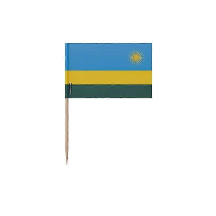 Toothpicks - Multicolor - Rwanda Flag - 6.5 cm - 100 pieces - Adhesive plastic