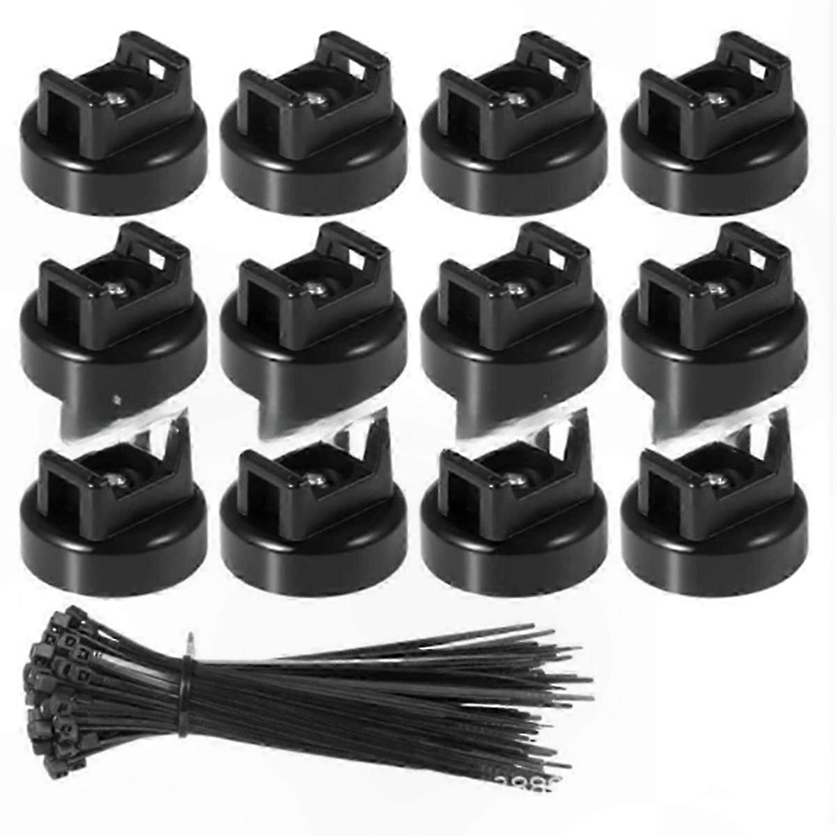 12-Pack Flexible Nylon Zip Ties with Magnetic Holders, Button Head Design, Ideal for Home Office and Workshop Organization