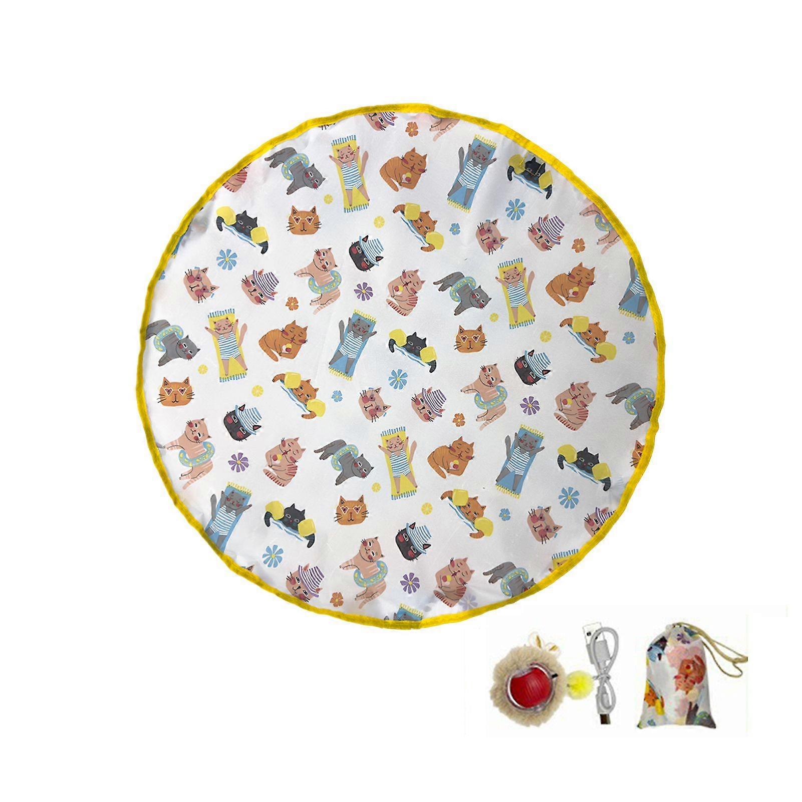 Interactive Cat Toys for Indoor Cats Fast Rolling Ball Hide And Seek Game Cat Balls with 28 Inch Play Mat Indoor Cat Entertainment