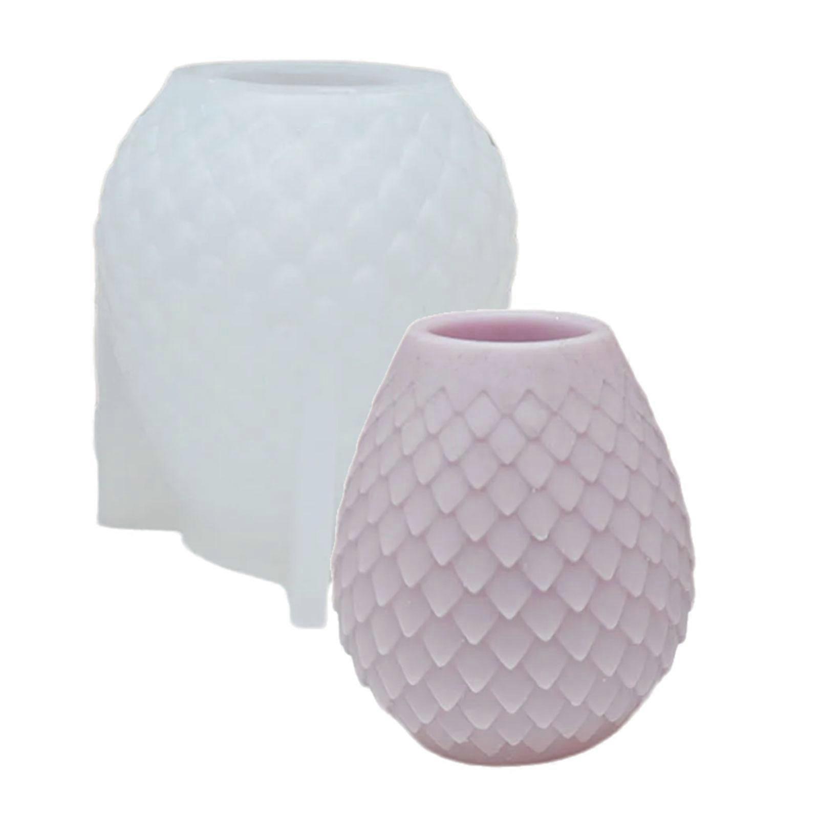 Fish Scale Textured Silicones Molds for Making Vase, Room Decorations, Epoxy Resin, Fish Scale Textured Vase Molds Multicolor