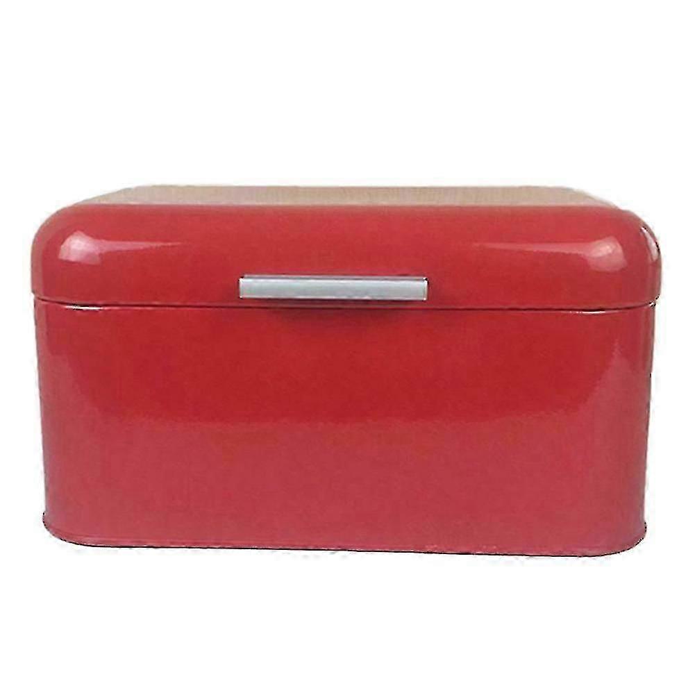Metal Bread Box Storage Case European Style Retro Kitchen Container Solid Color