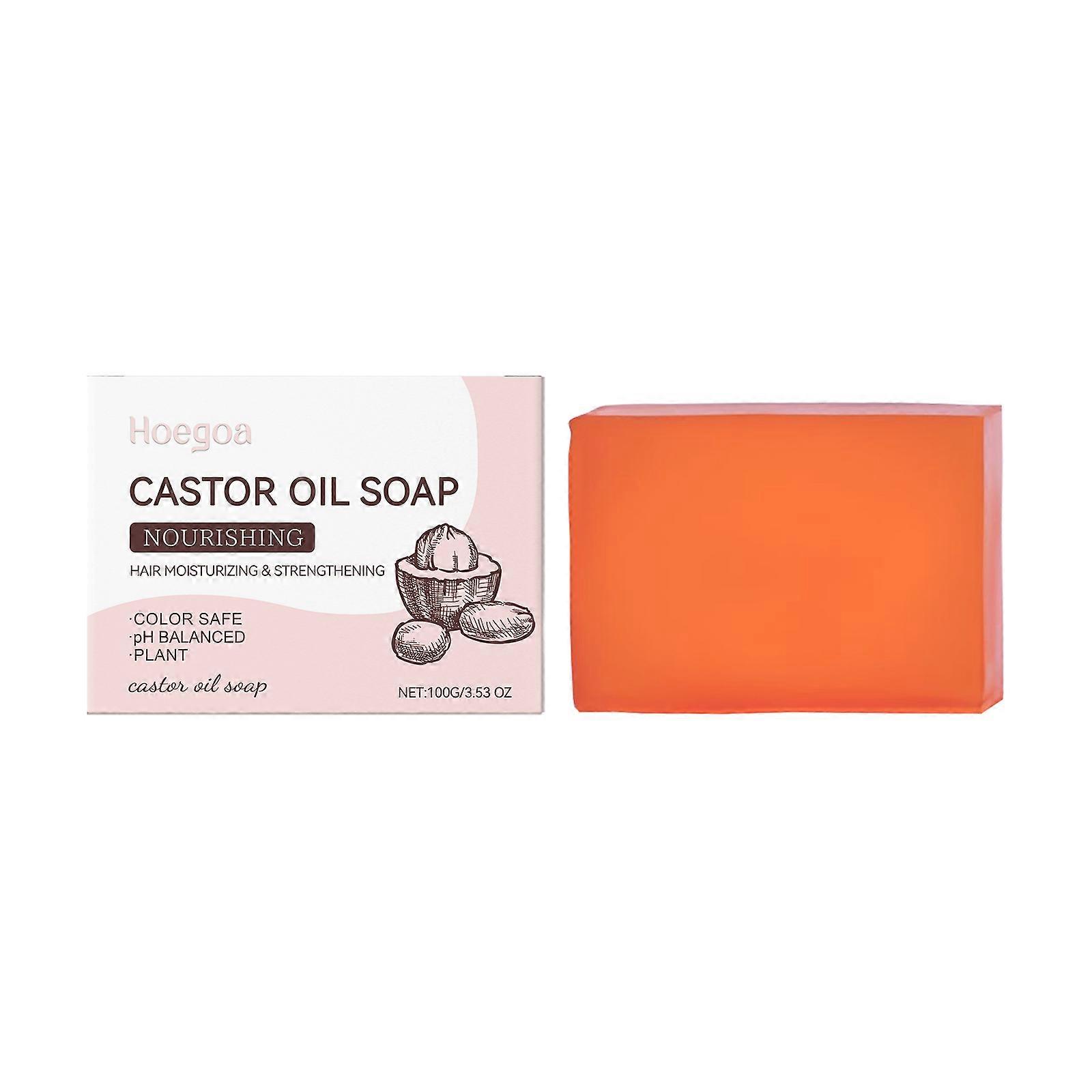 Hoegoa Castor Oil Shampoo Soap Gently Cleanses Scalp Naturally Fluffy, Soft, Moist And Moisturizing Shampoo